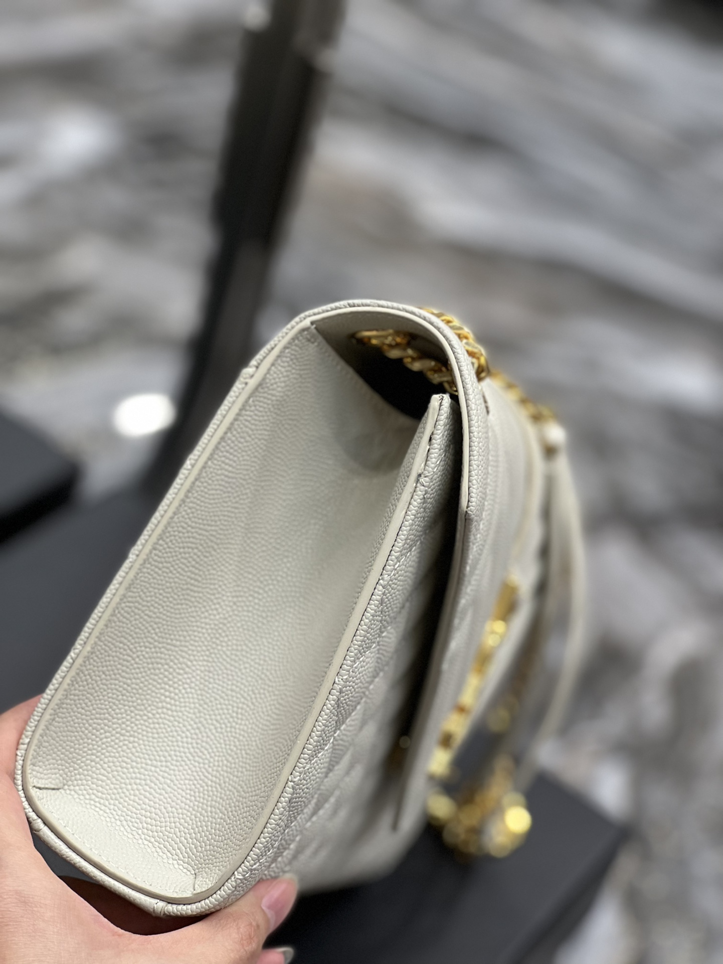 Saint Laurent Envelope Medium Chain Bag White For Women, Women’s Bags 9.4in/24cm YSL