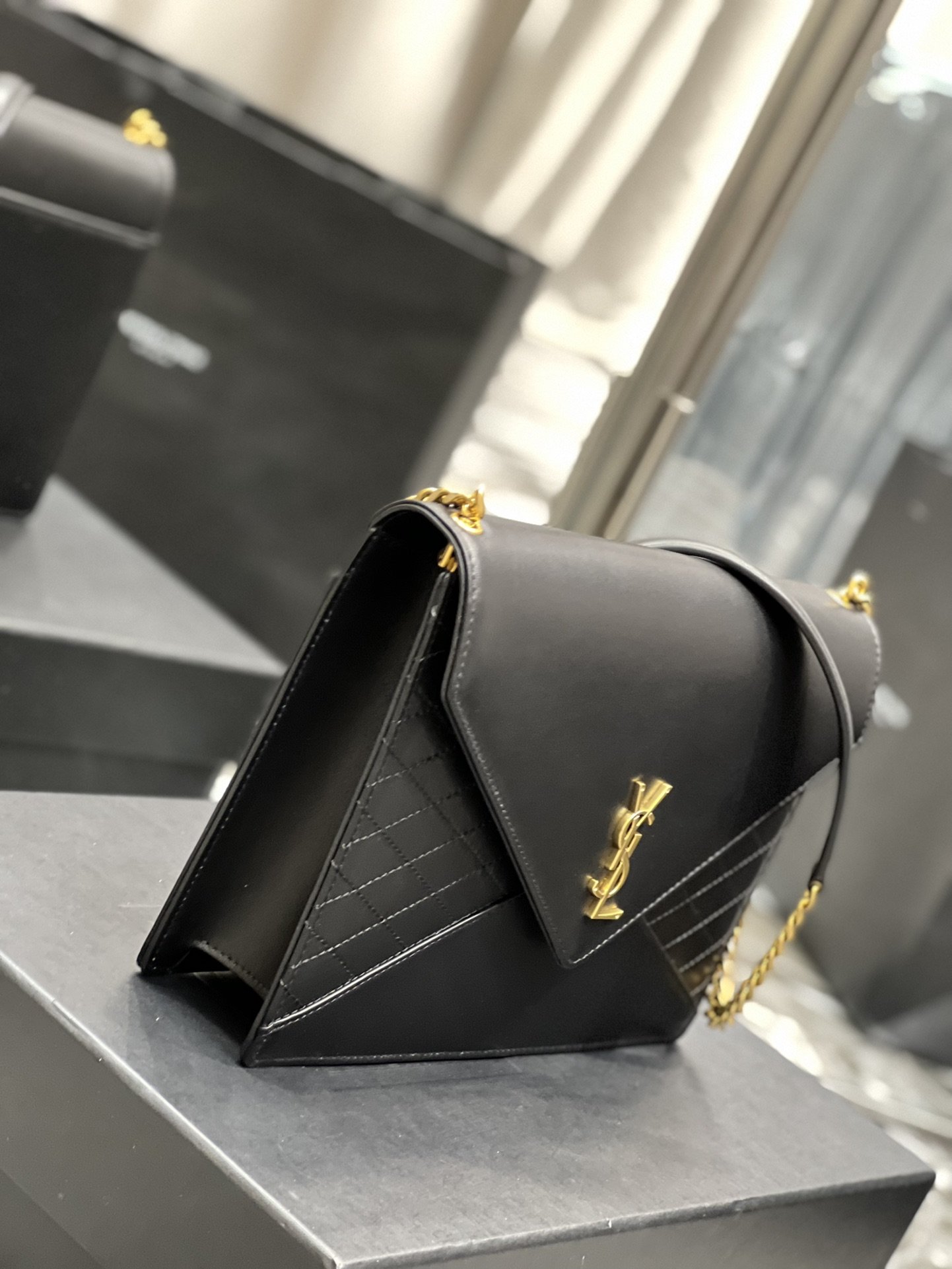 Saint Laurent Gaby Chain Bag Black With Gold Hardware For Women 10.4in/27cm YSL 6688641EL071000