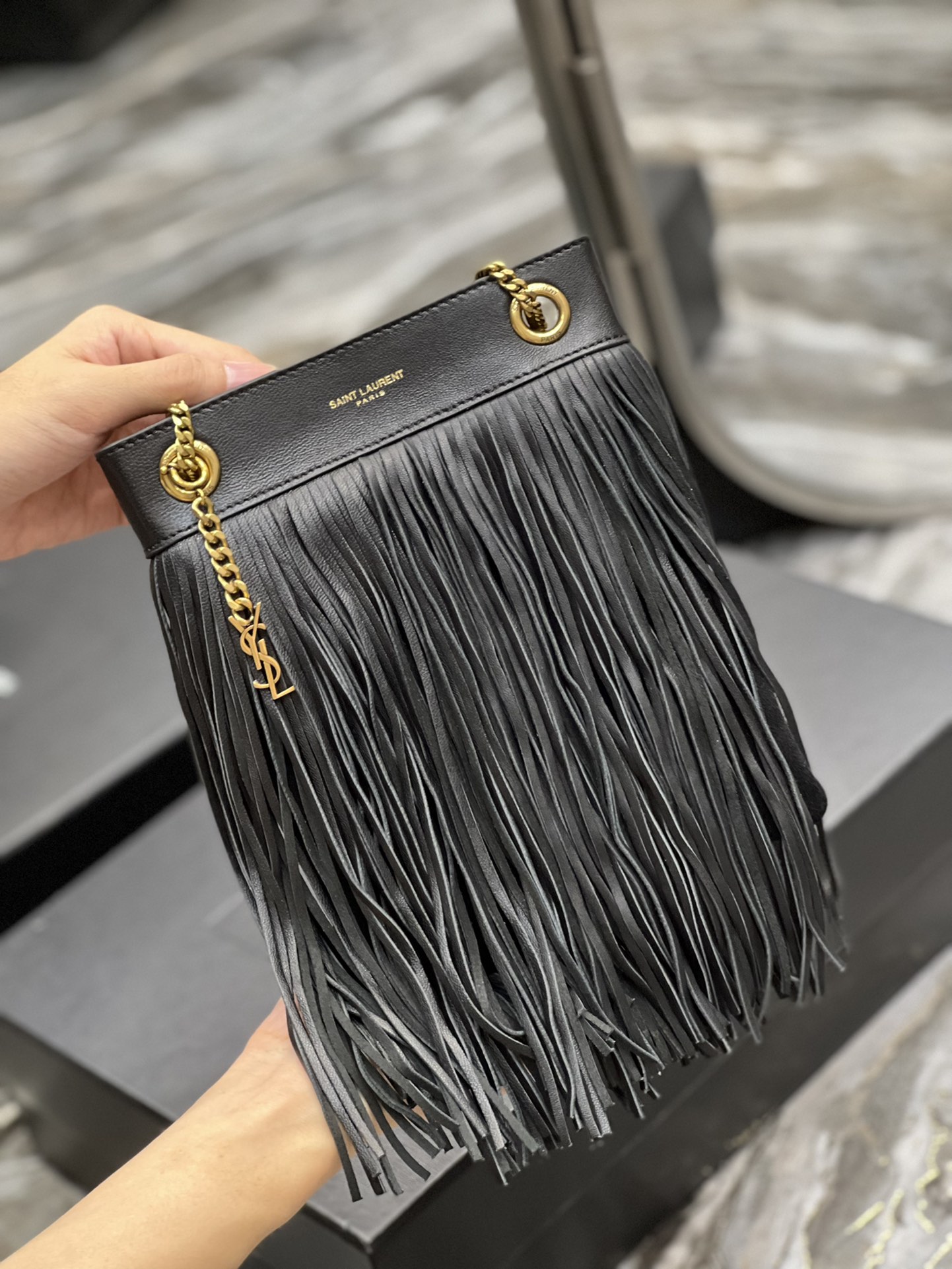 Saint Laurent Grace Ladies Tassel Black For Women, Women’s Bags 8.3in/21cm YSL