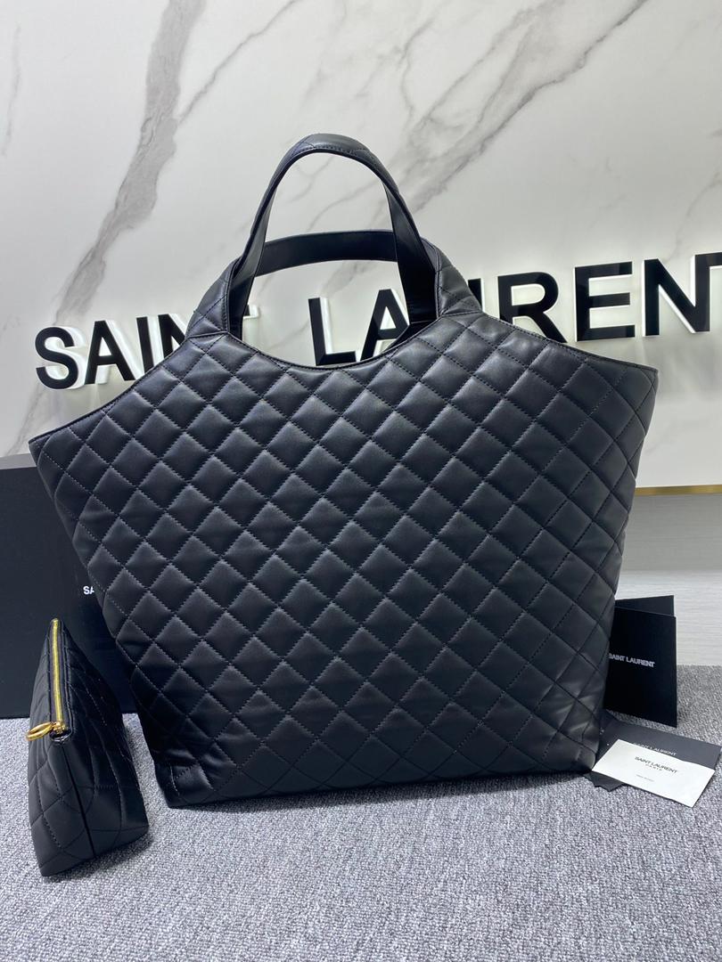 Saint Laurent Icare Maxi Shopping Bag For Women 16.9in/43cm Black YSL