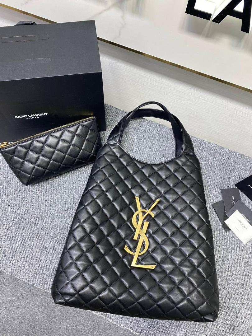 Saint Laurent Icare Maxi Shopping Bag For Women 16.9in/43cm Black YSL