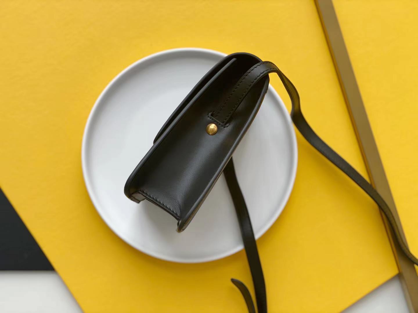 Saint Laurent Kaia North/South Satchel Bag In Vegetable Tanned Black Material With Gold Hardware For Women 6.6in/18cm YSL 668809BWR0W1000