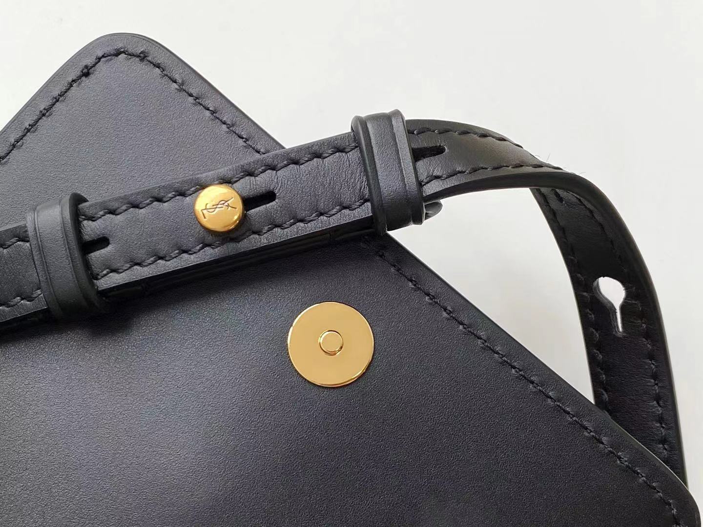 Saint Laurent Kaia North/South Satchel Bag In Vegetable Tanned Black Material With Gold Hardware For Women 6.6in/18cm YSL 668809BWR0W1000