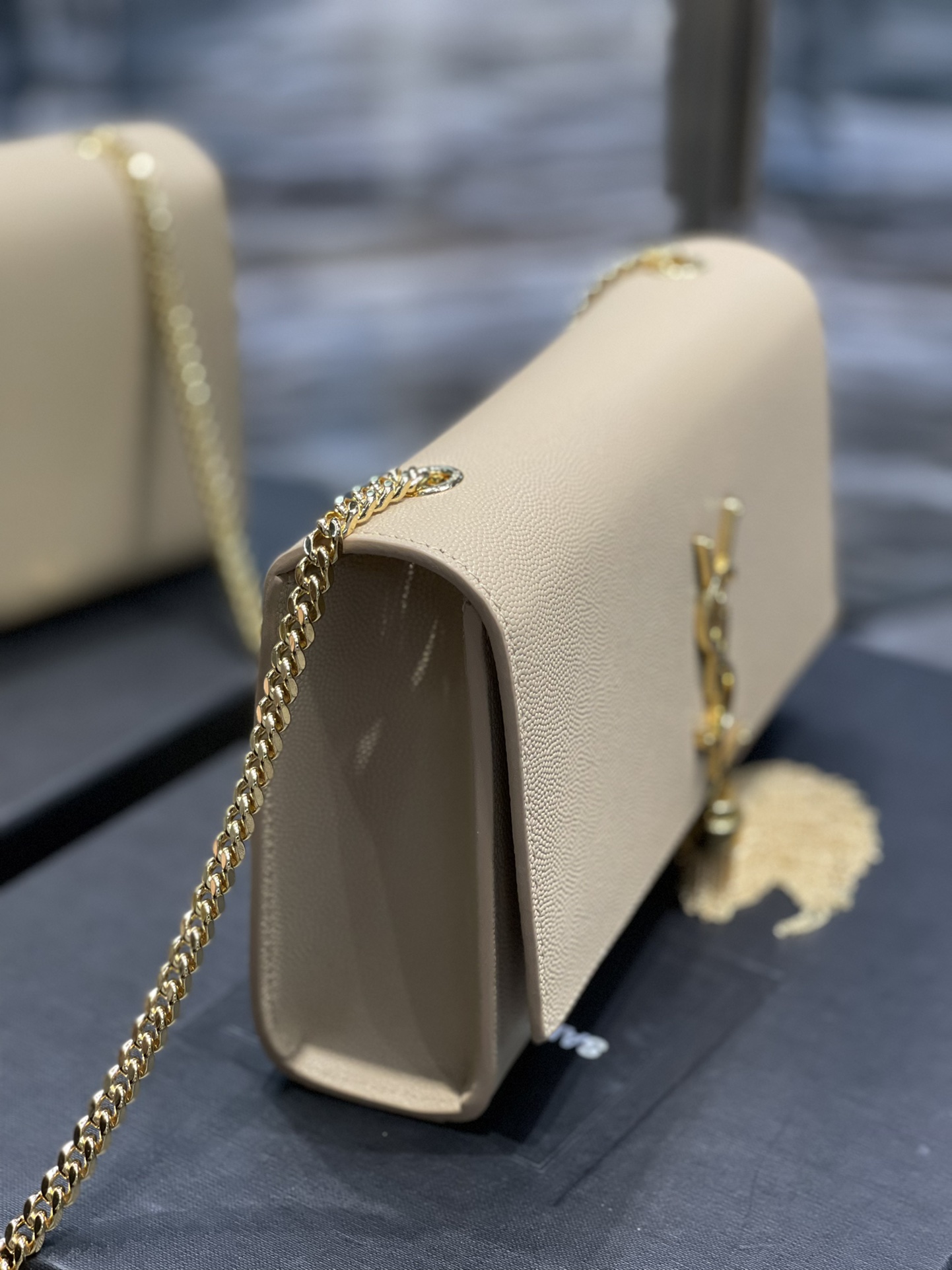Saint Laurent Kata Medium Chain Bag Beige With Tassel For Women 9.4in/24cm YSL