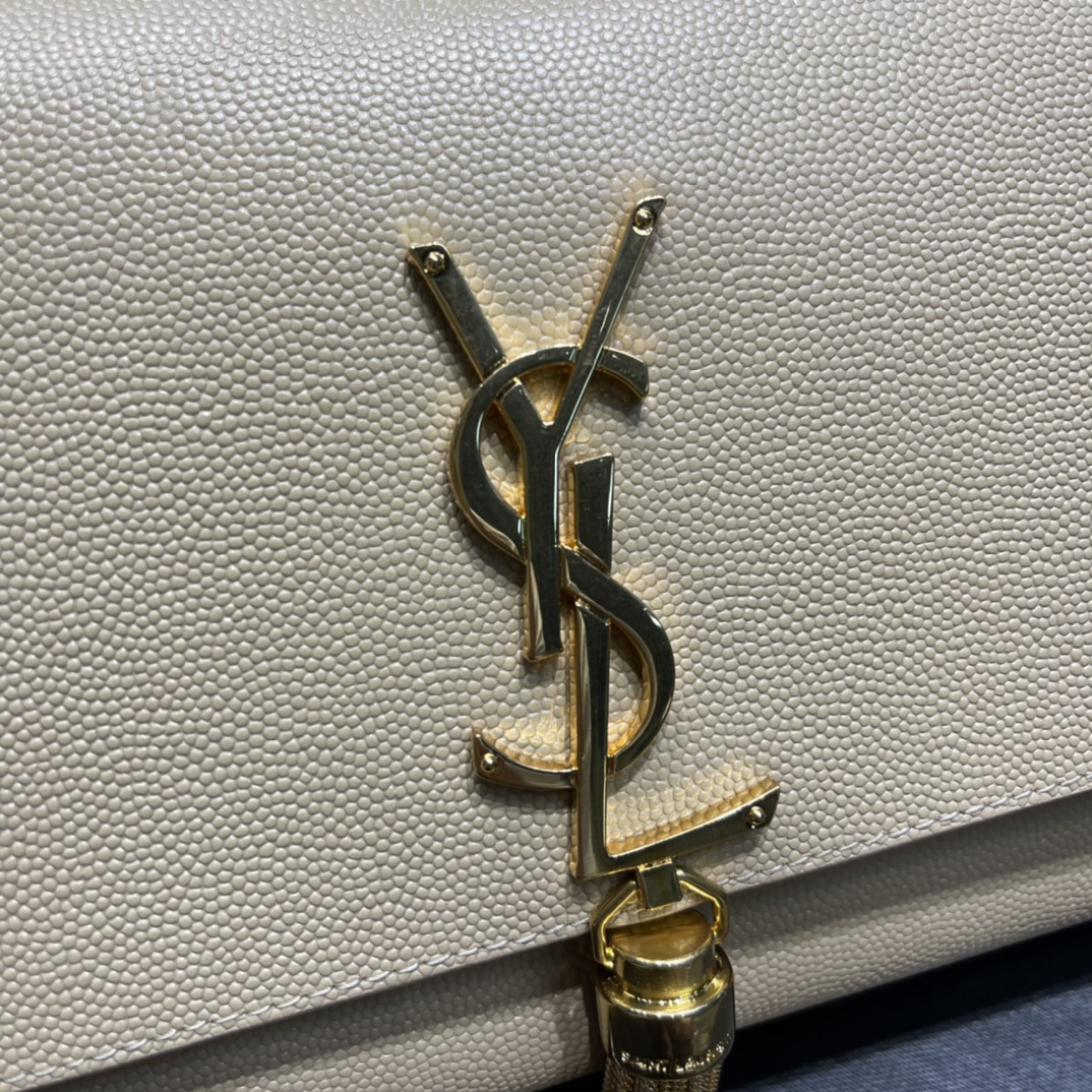 Saint Laurent Kata Medium Chain Bag Beige With Tassel For Women 9.4in/24cm YSL