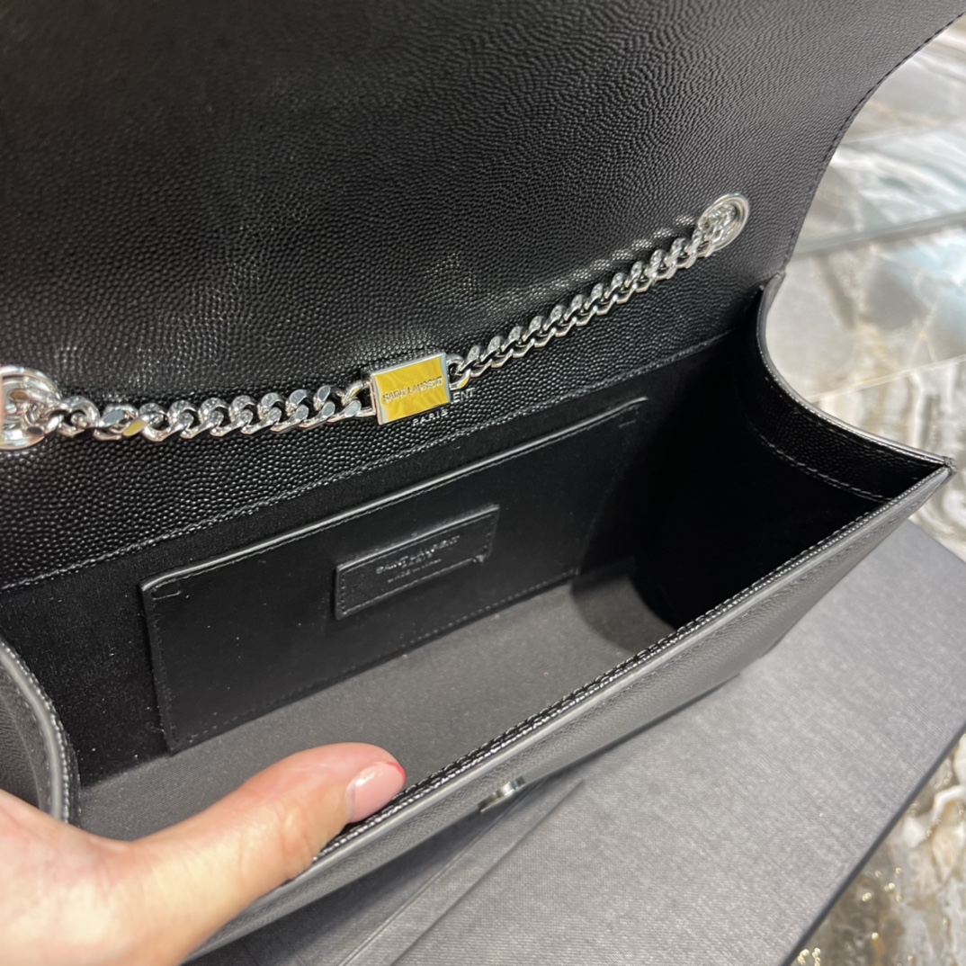 Saint Laurent Kata Medium Chain Bag Black With Tassel For Women 9.4in/24cm