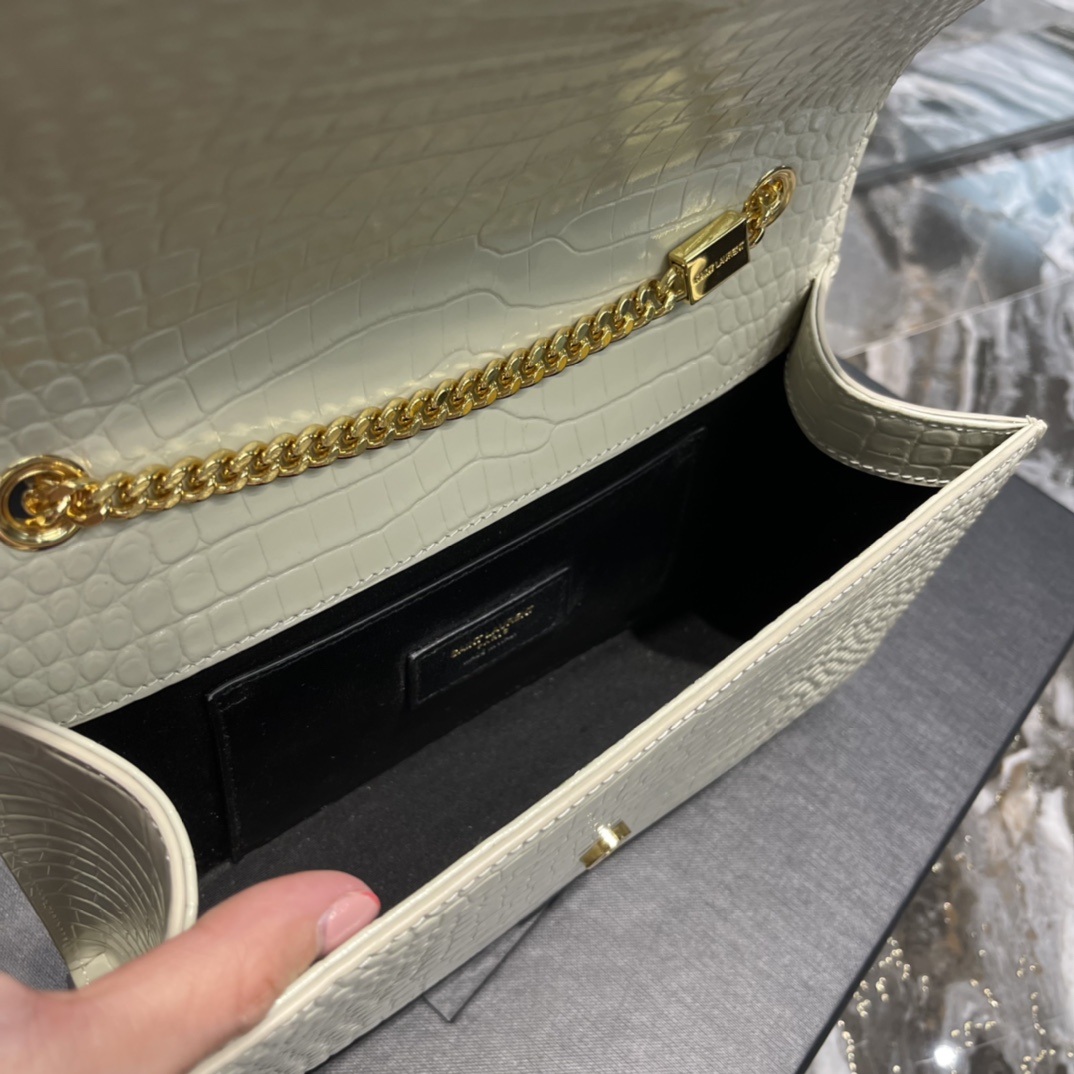 Saint Laurent Kata Medium Chain Bag White Vintage With Tassel For Women 9.4in/24cm
