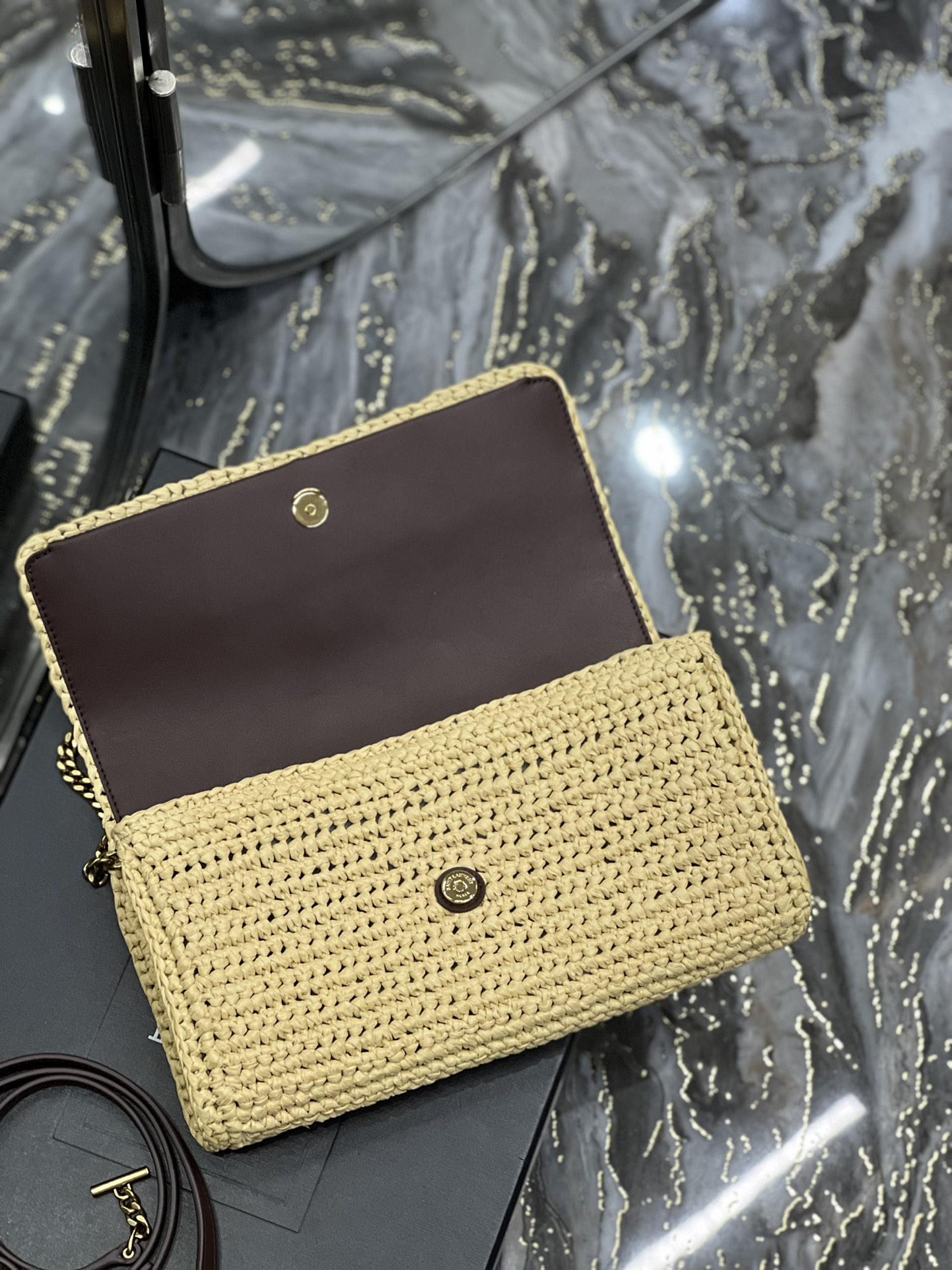 Saint Laurent Kate 99 Chain Bag With Tassel Beige For Women, Women’s Bags 10.2in/26cm YSL