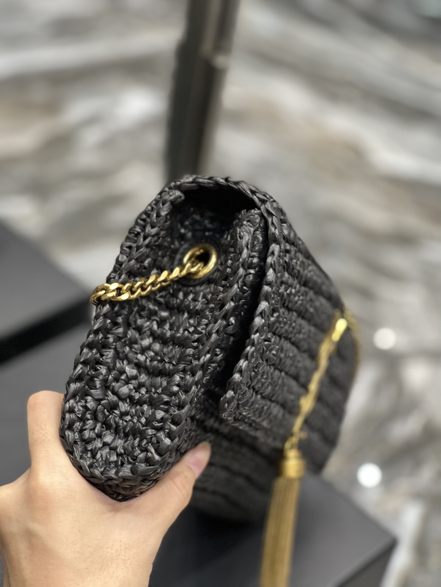 Saint Laurent Kate Medium Chain Bag Black For Women 10.2in/26cm YSL