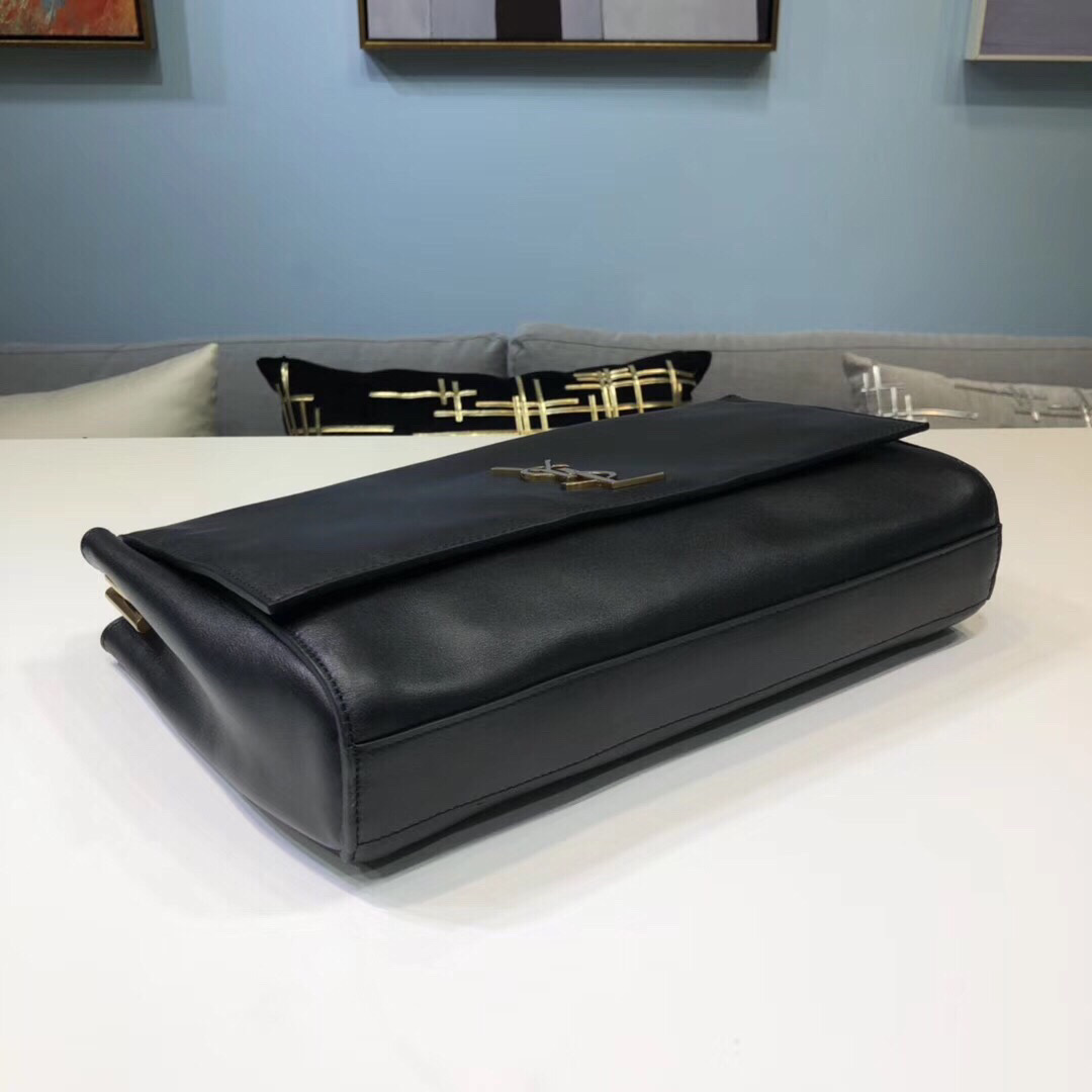 Saint Laurent Kate Medium Chain Bag In Grain De Poudre Black For Women 9.4in/24cm YSL 364021BOW0J1000