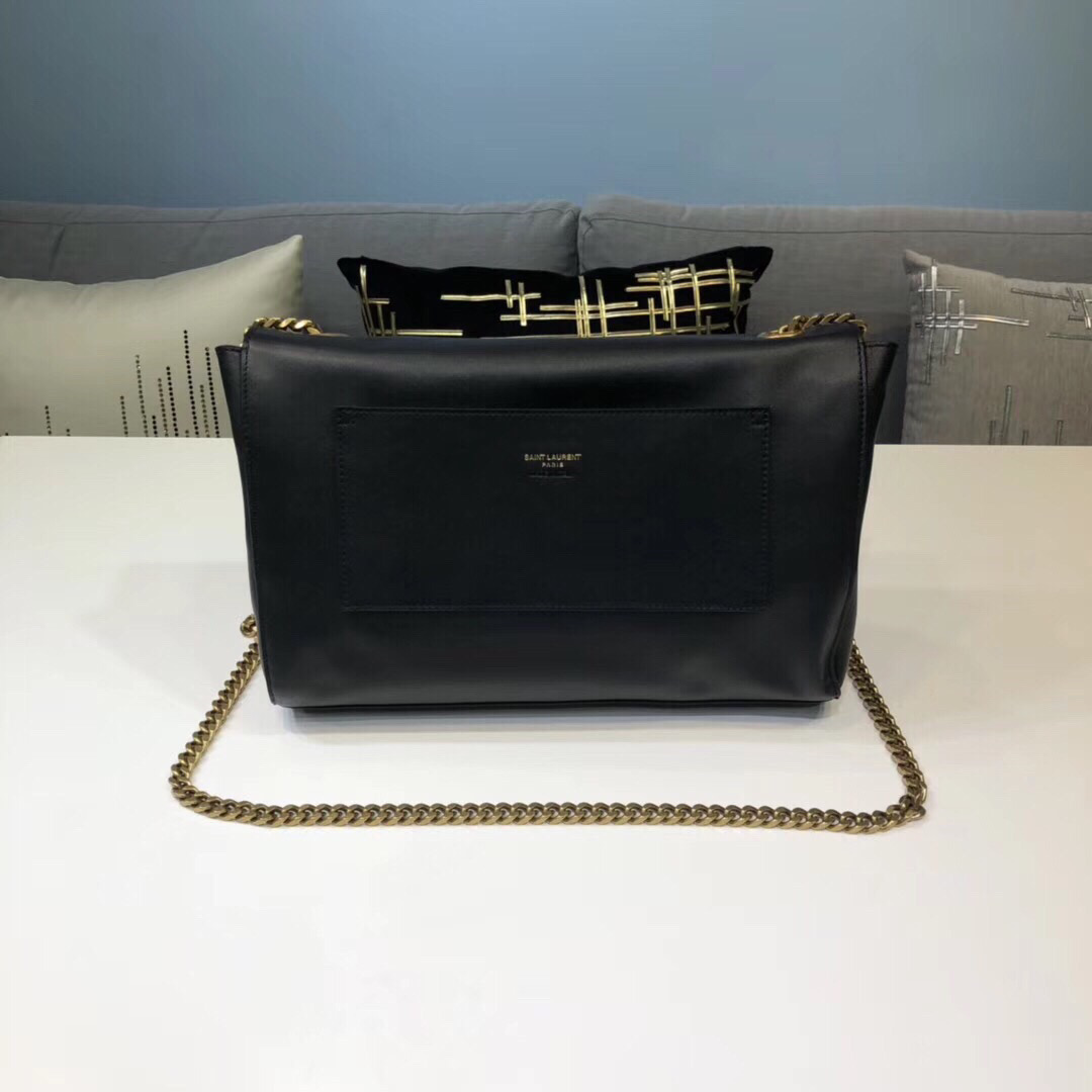 Saint Laurent Kate Medium Chain Bag In Grain De Poudre Black For Women 9.4in/24cm YSL 364021BOW0J1000