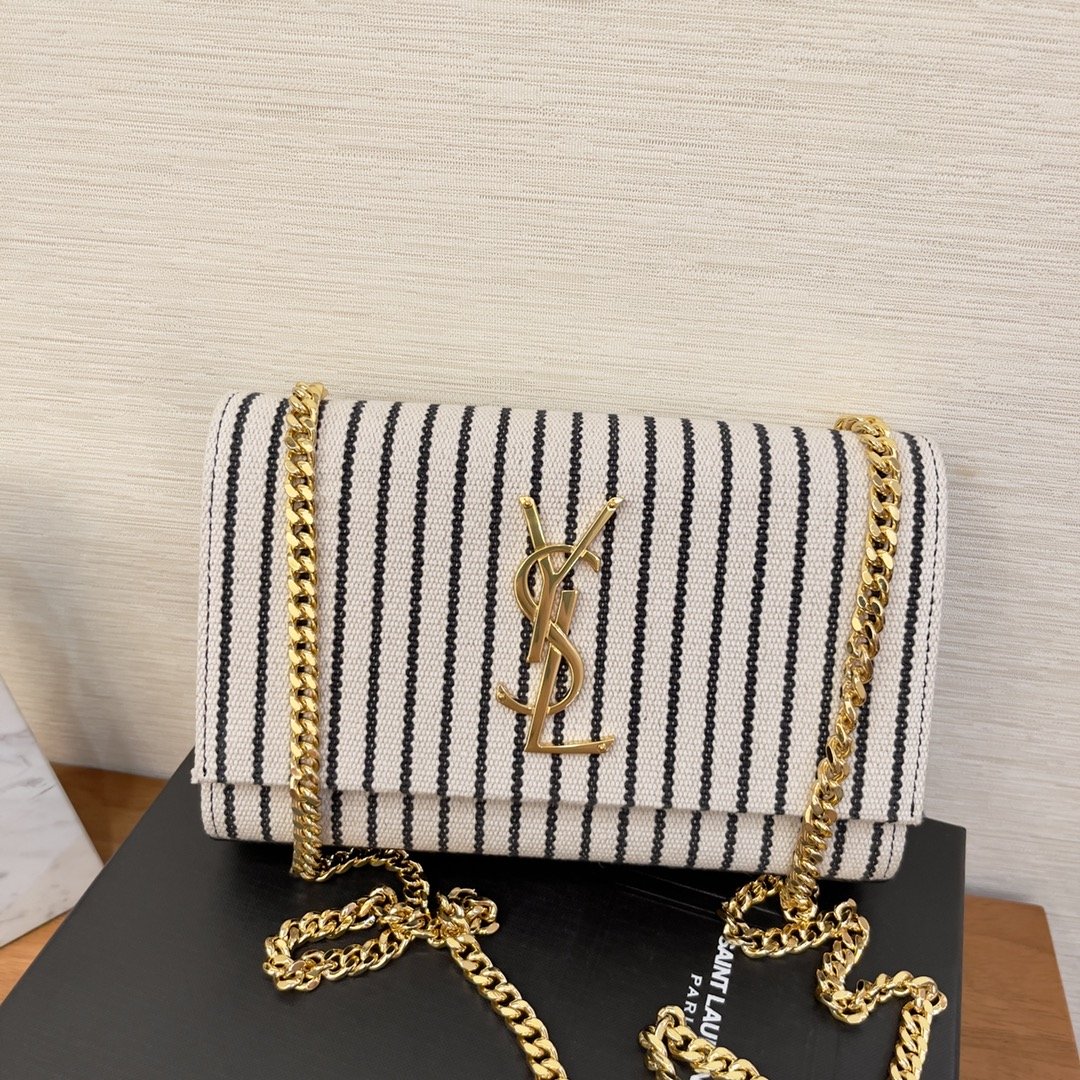 Saint Laurent Kate Small Chain Bag In Canvas For Women 7.9in/20cm YSL 469390FAACG9583