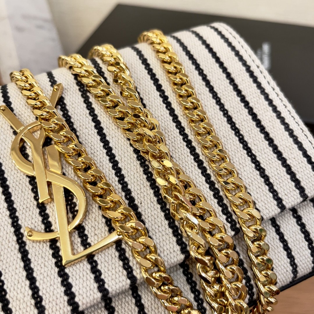 Saint Laurent Kate Small Chain Bag In Canvas For Women 7.9in/20cm YSL 469390FAACG9583