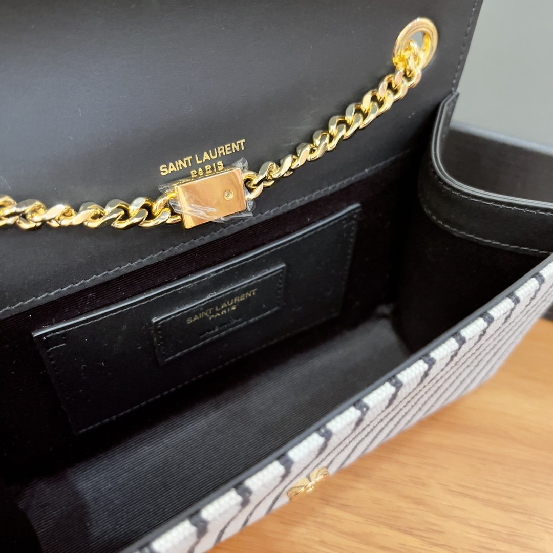 Saint Laurent Kate Small Chain Bag In Canvas For Women 7.9in/20cm YSL 469390FAACG9583