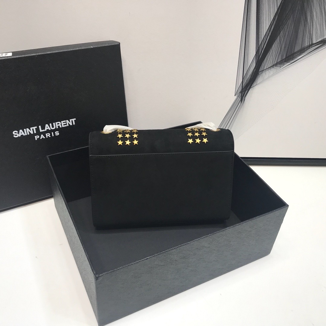 Saint Laurent Kate Small Chain Bag In Grain De Poudre Black For Women 7.8in/20cm YSL