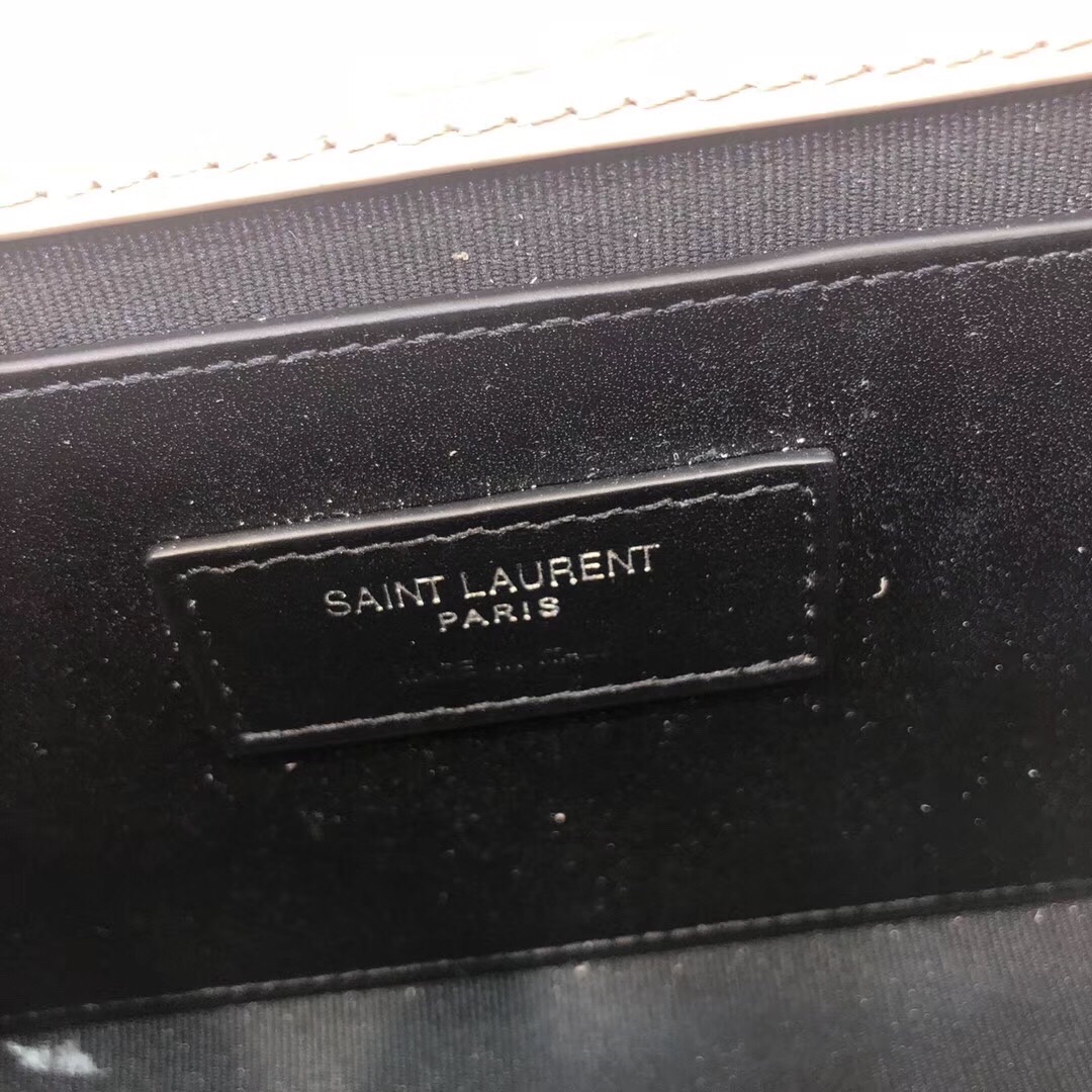 Saint Laurent Kate Small Chain Bag With Tassel In Embossed Beige For Women 7.8in/20cm YSL 