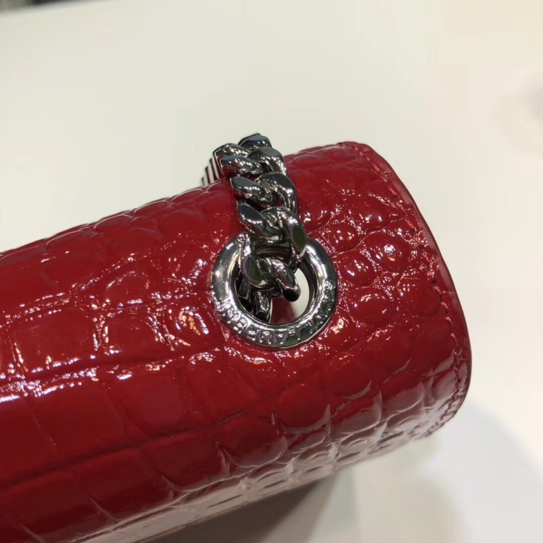 Saint Laurent Kate Small Chain Bag With Tassel In Embossed Burgundy For Women 7.8in/20cm YSL 