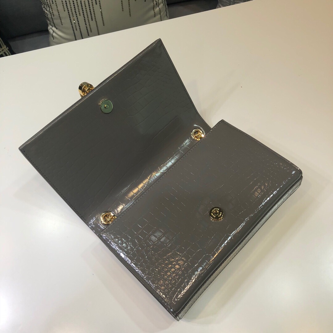 Saint Laurent Kate Small Chain Bag With Tassel In Embossed Green For Women 7.8in/20cm YSL 
