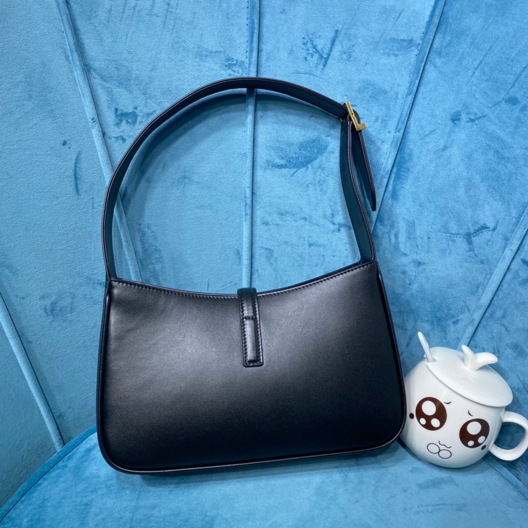 Saint Laurent Le 5 À 7 Hobo Bag In Smooth Black For Women 9in/23cm YSL 6572282R20W1000