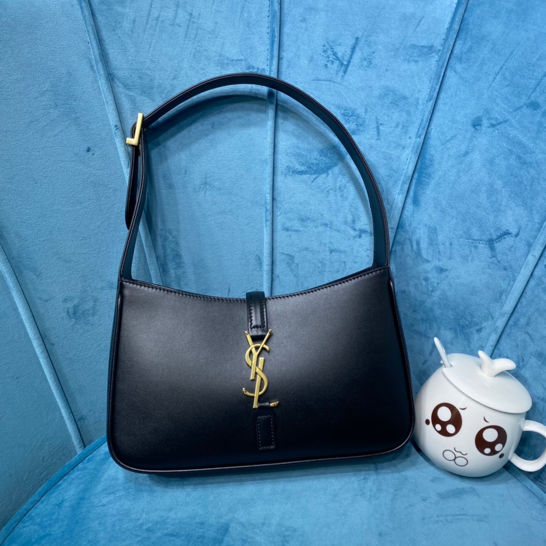 Saint Laurent Le 5 À 7 Hobo Bag In Smooth Black For Women 9in/23cm YSL 6572282R20W1000