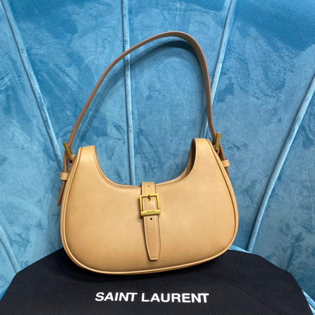 Saint Laurent Le Fermoir Hobo Bag Brown For Women 9.5in/24cm YSL 