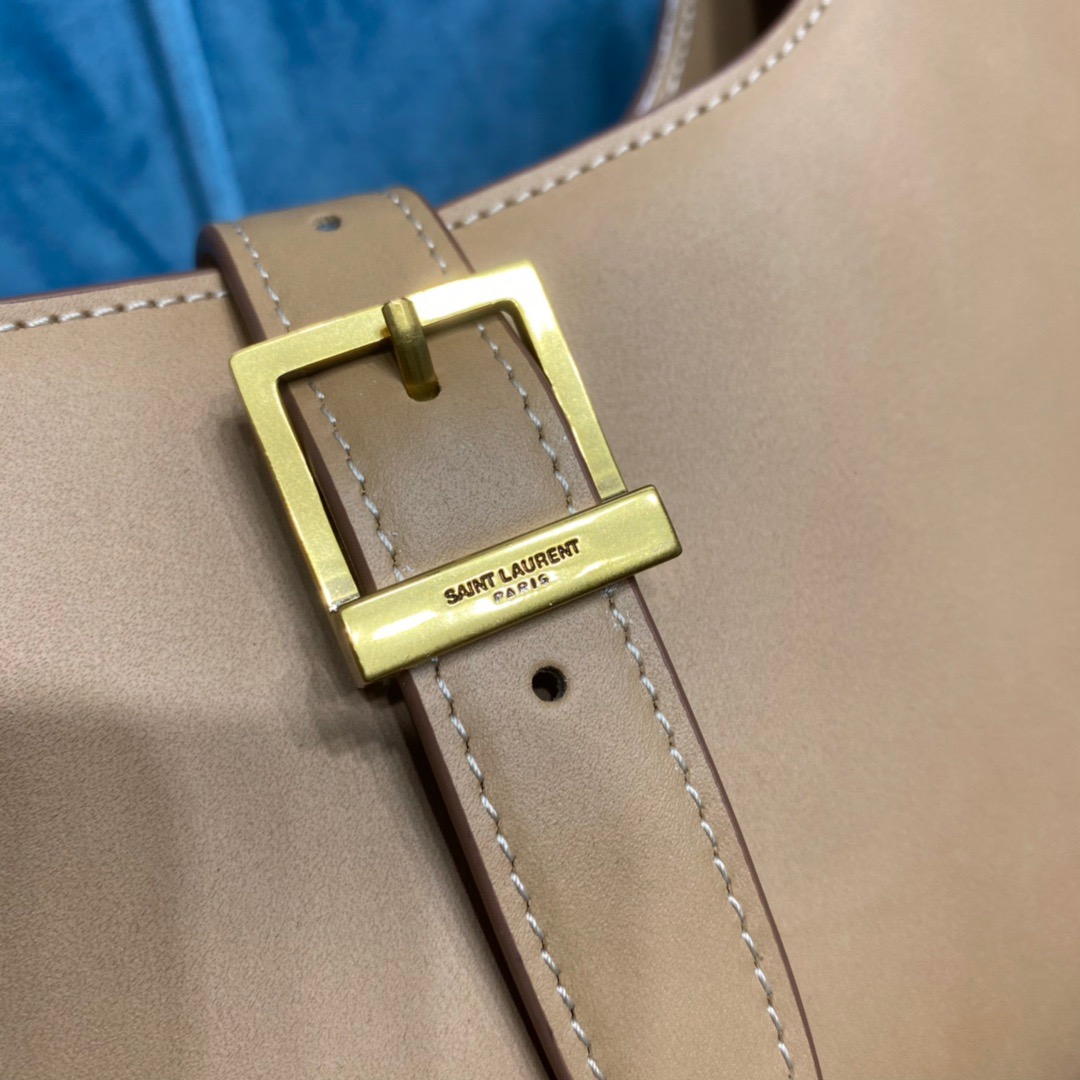 Saint Laurent Le Fermoir Hobo Bag Brown For Women 9.5in/24cm YSL 