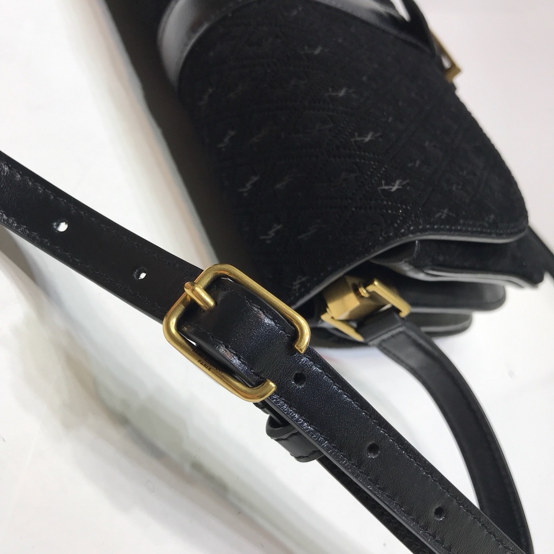 Saint Laurent Le Monogramme Small Satchel In Monogram Canvas And Smooth Black For Women 9in/23cm YSL