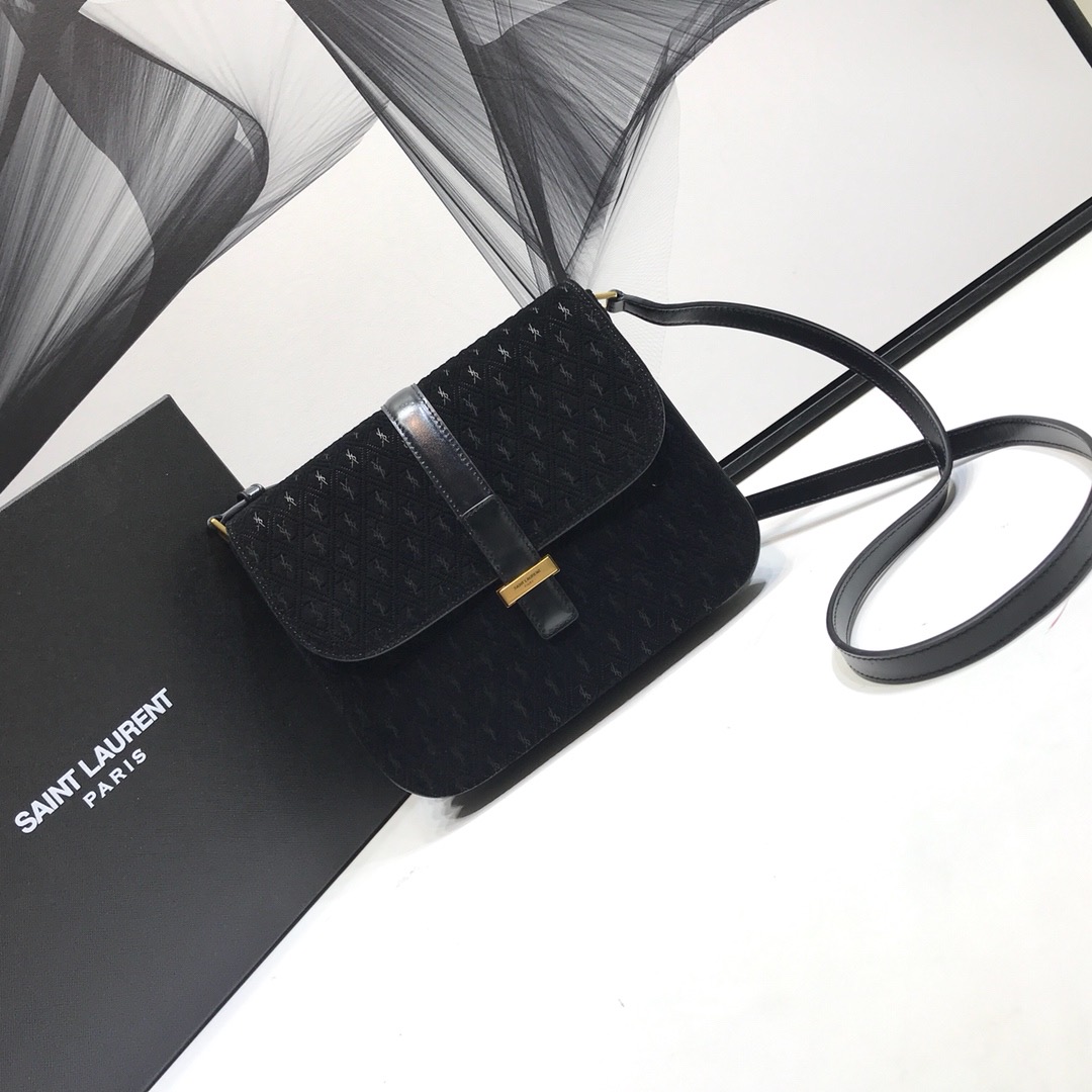 Saint Laurent Le Monogramme Small Satchel In Monogram Canvas And Smooth Black For Women 9in/23cm YSL