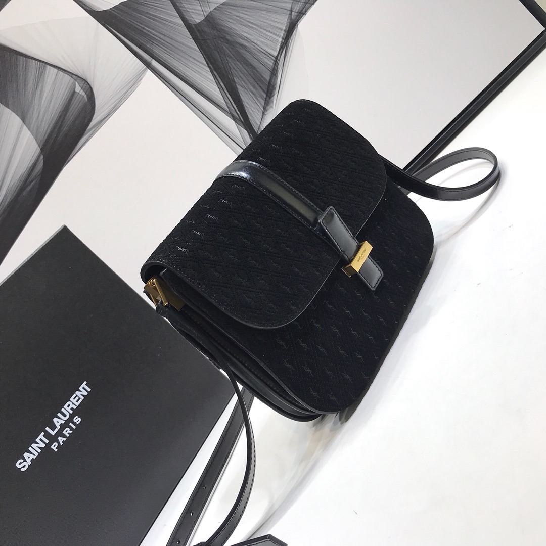 Saint Laurent Le Monogramme Small Satchel In Monogram Canvas And Smooth Black For Women 9in/23cm YSL