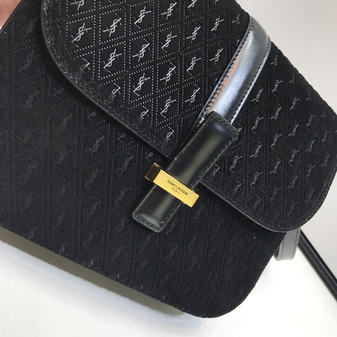 Saint Laurent Le Monogramme Small Satchel In Monogram Canvas And Smooth Black For Women 9in/23cm YSL