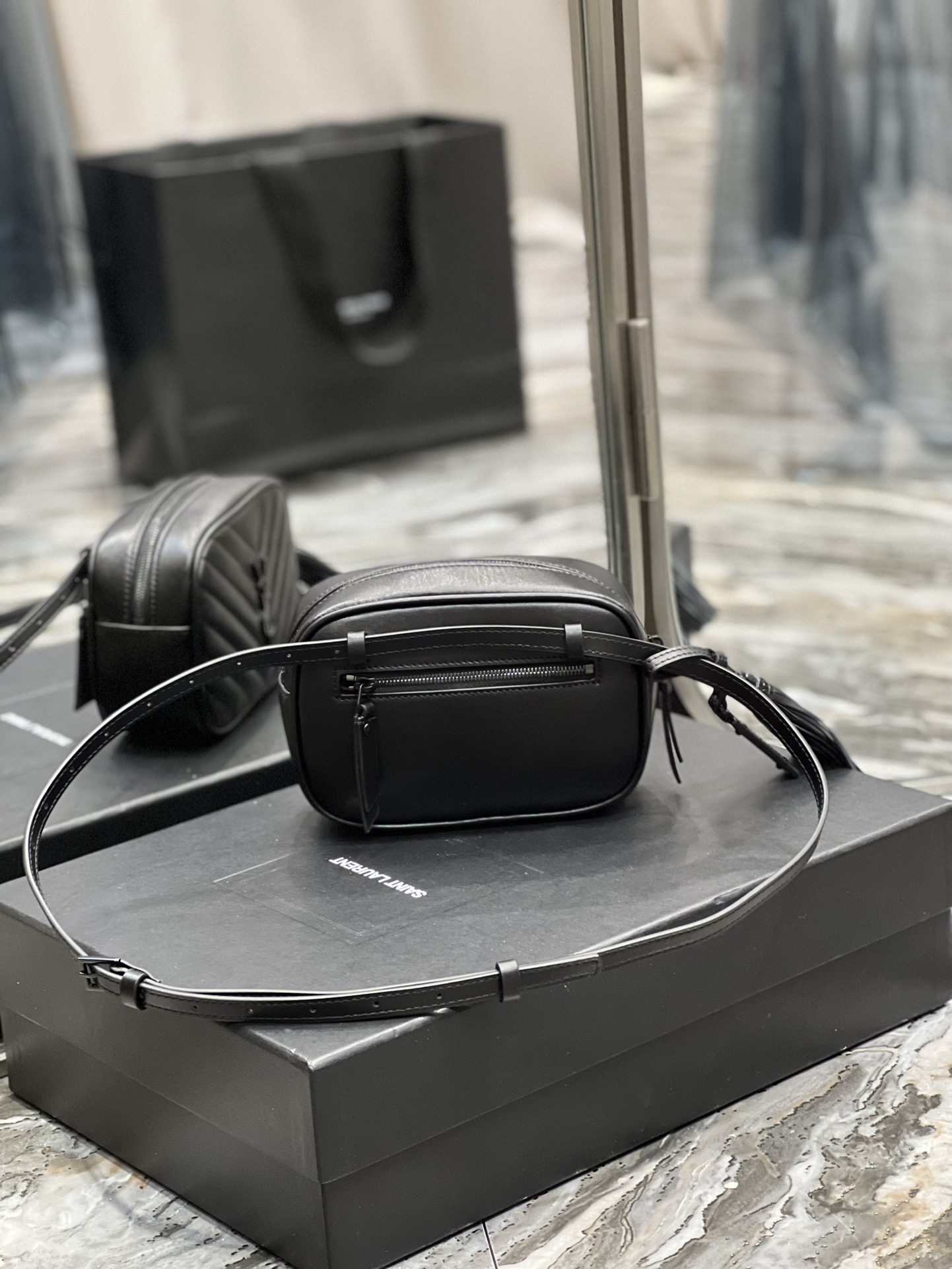 Saint Laurent Lou Belt Bag Black In Matelassé Black Metal Hardware For Women 6.1in/15cm YSL 534817DV7081000