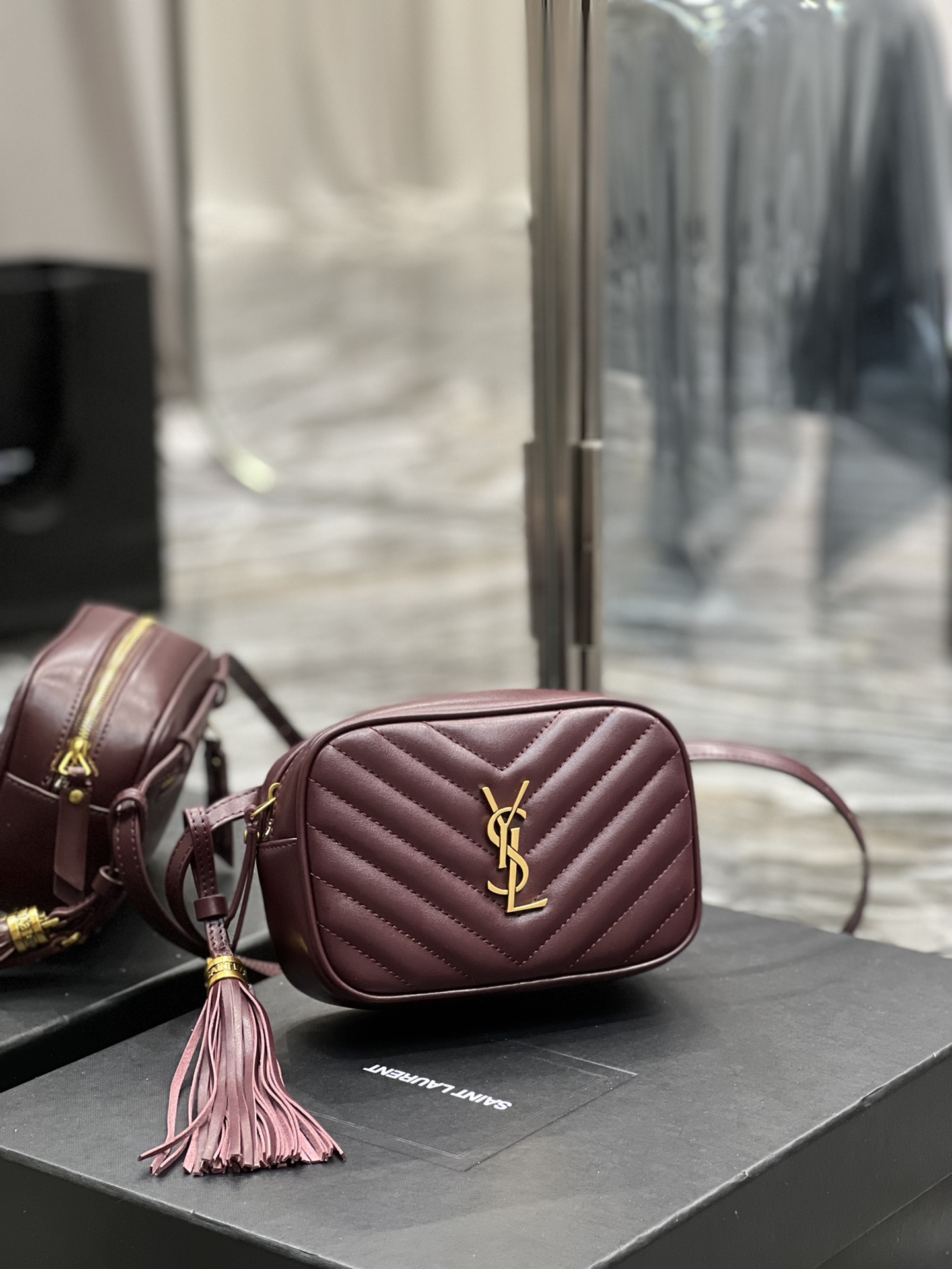 Saint Laurent Lou Belt Bag Red In Matelassé Gold Toned Hardware For Women 6.1in/15cm YSL 614031DV7072721