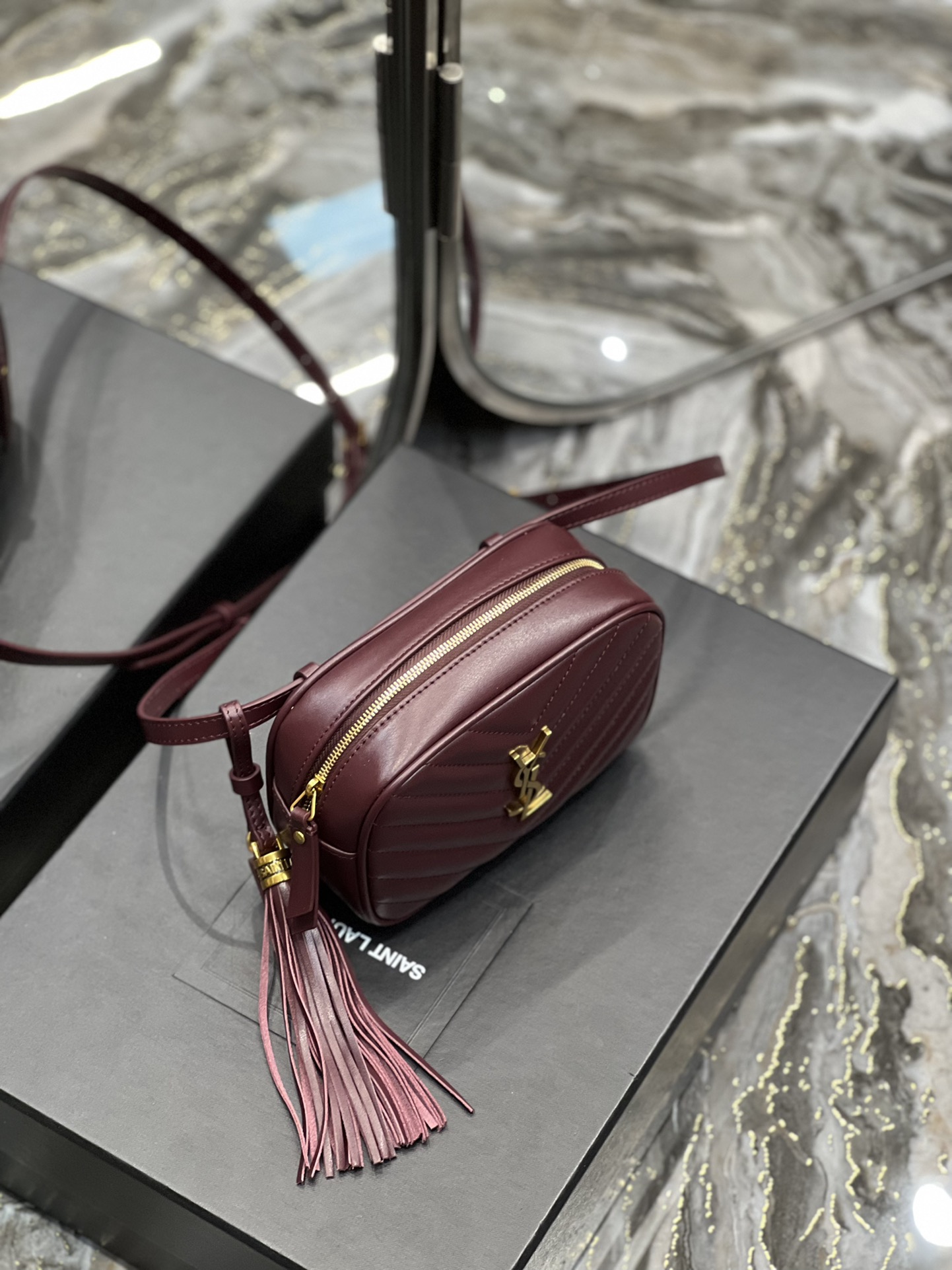 Saint Laurent Lou Belt Bag Red In Matelassé Gold Toned Hardware For Women 6.1in/15cm YSL 614031DV7072721