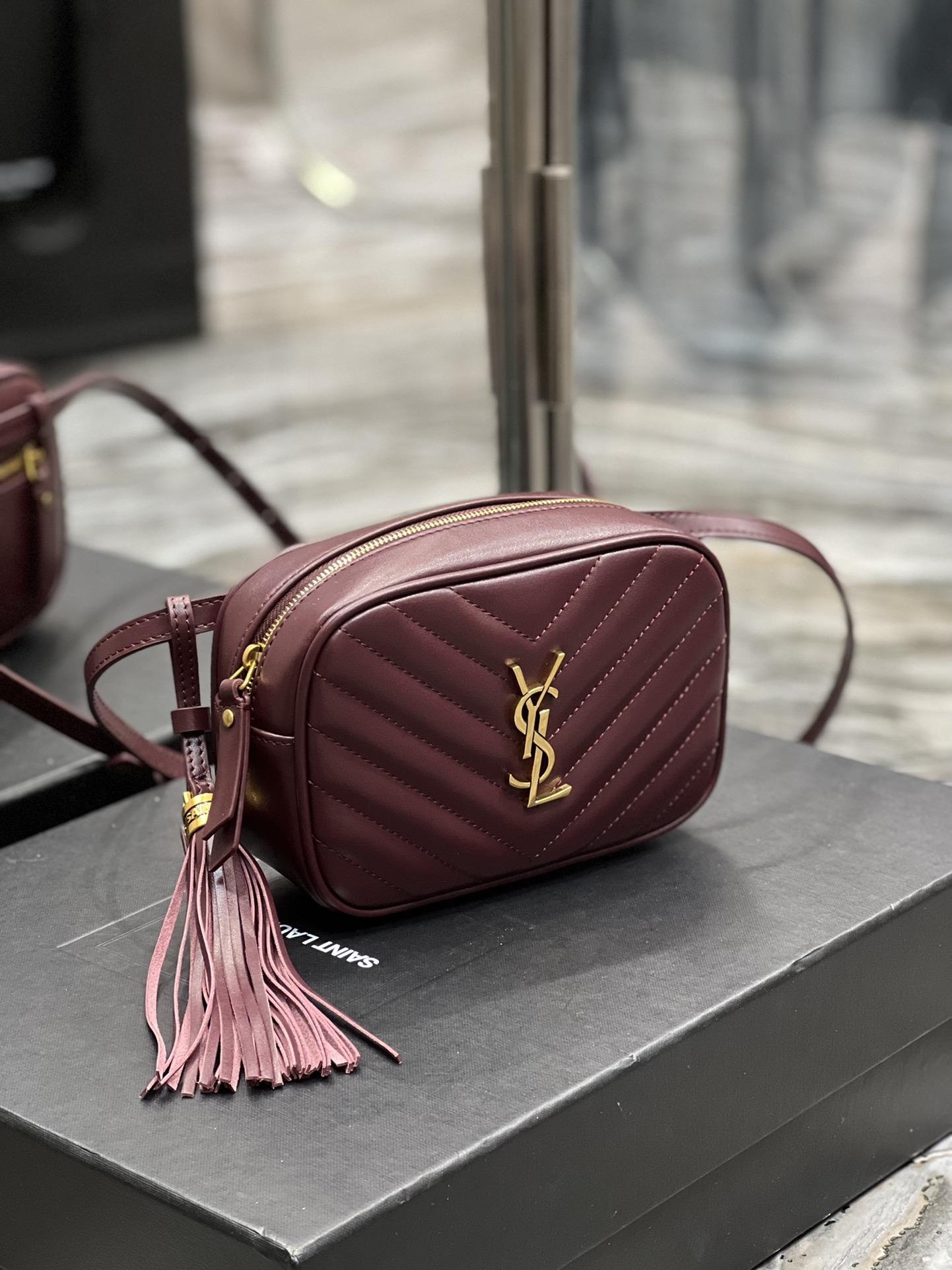 Saint Laurent Lou Belt Bag Red In Matelassé Gold Toned Hardware For Women 6.1in/15cm YSL 614031DV7072721