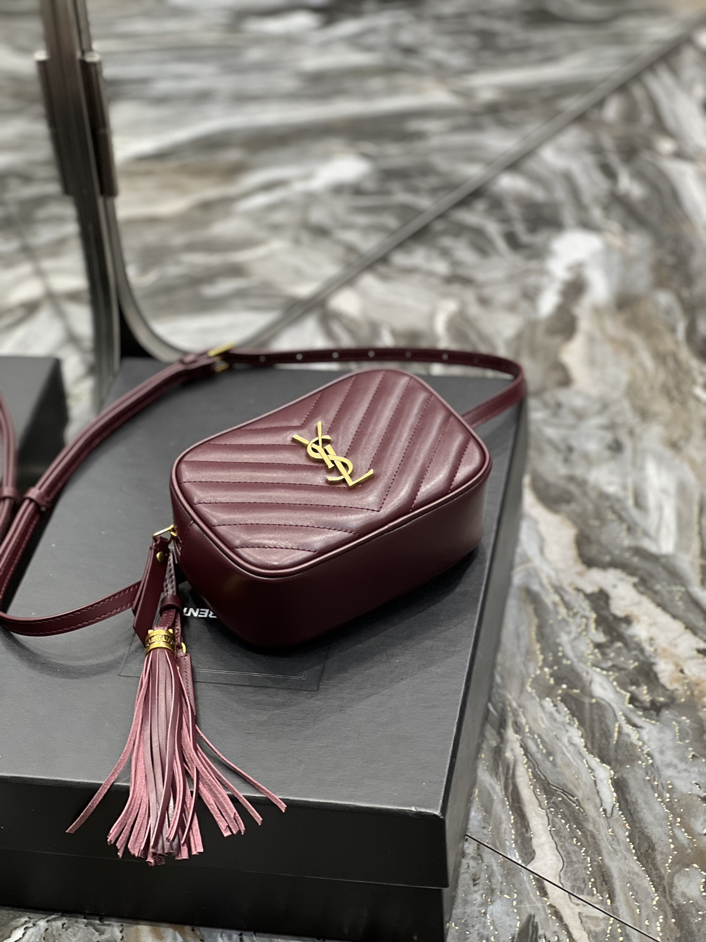Saint Laurent Lou Belt Bag Red In Matelassé Gold Toned Hardware For Women 6.1in/15cm YSL 614031DV7072721