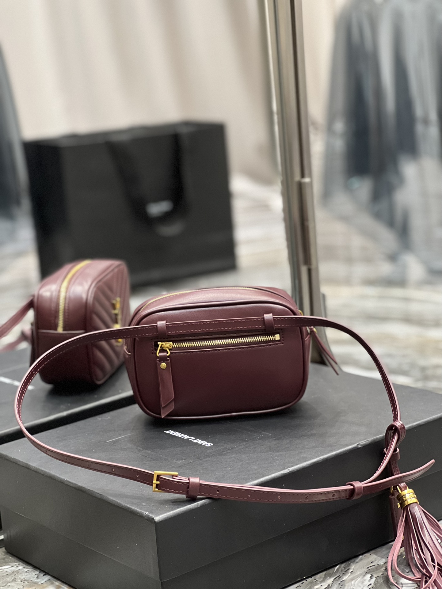 Saint Laurent Lou Belt Bag Red In Matelassé Gold Toned Hardware For Women 6.1in/15cm YSL 614031DV7072721