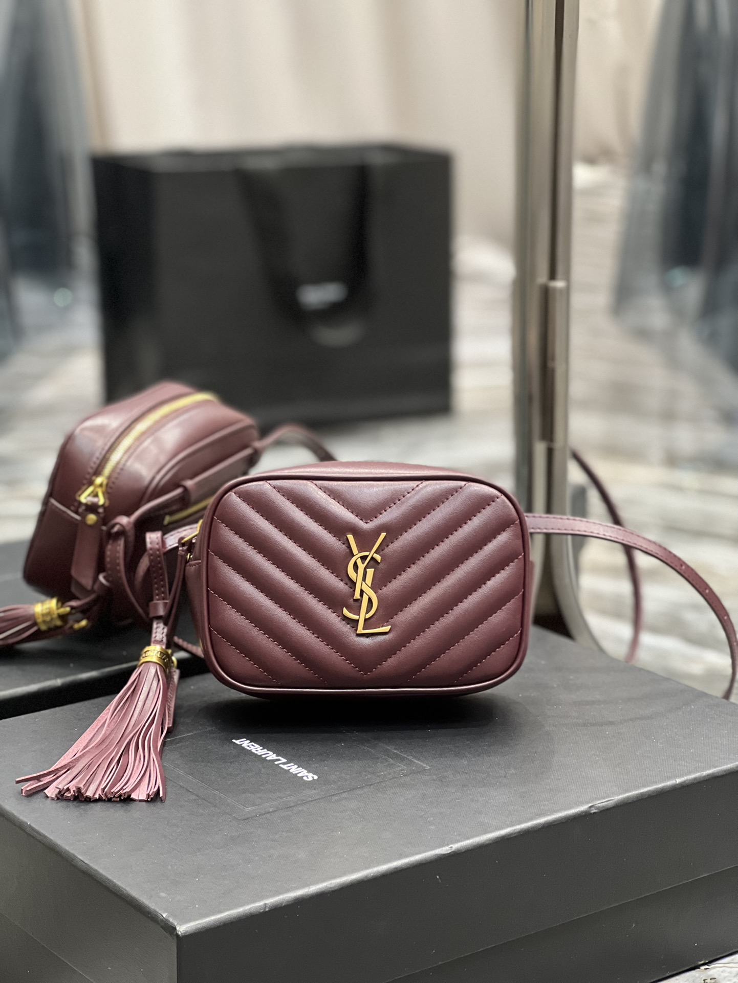 Saint Laurent Lou Belt Bag Red In Matelassé Gold Toned Hardware For Women 6.1in/15cm YSL 614031DV7072721
