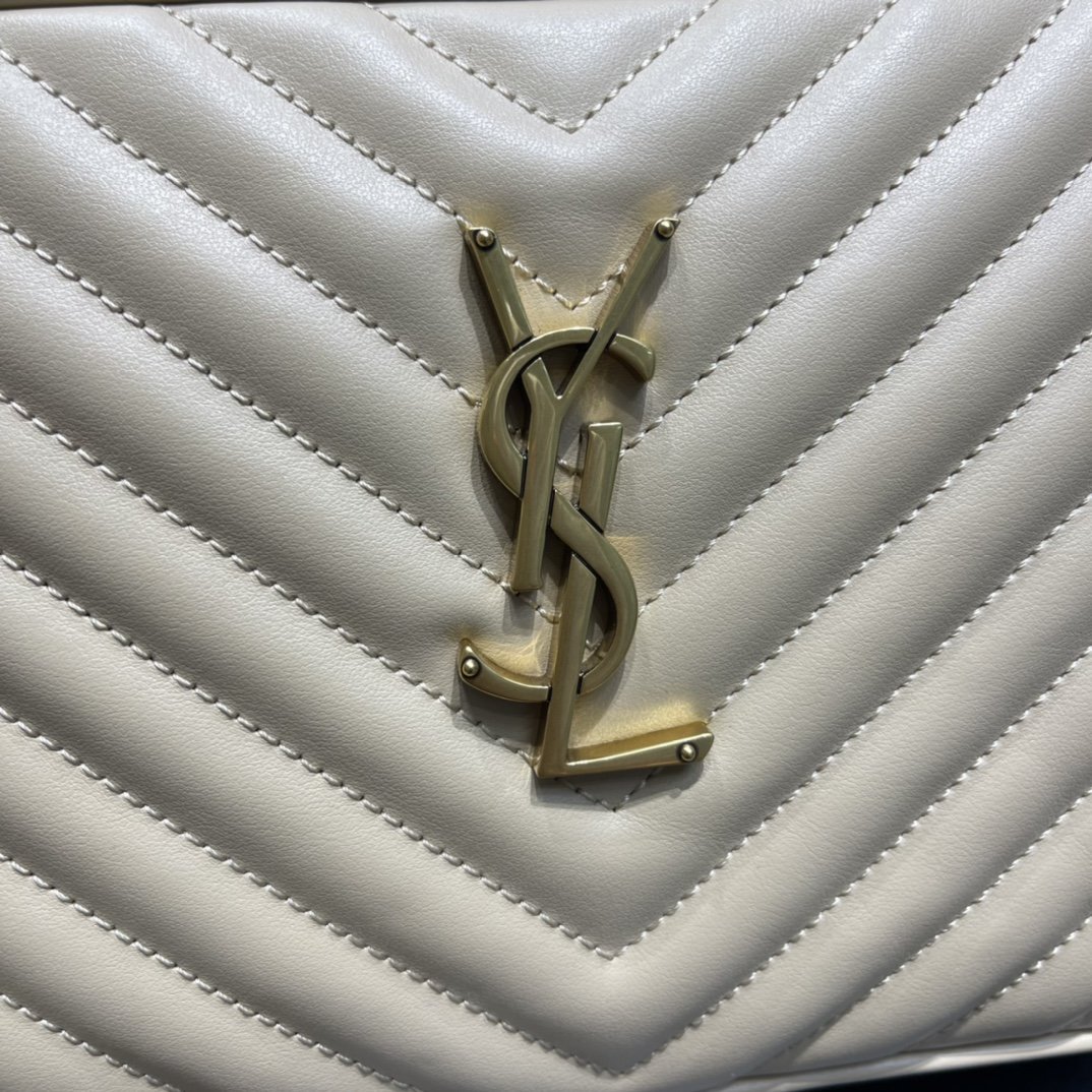 Saint Laurent Lou Camera Bag Beige With Gold Toned Hardware For Women 9in/23cm YSL 612544DV7072721