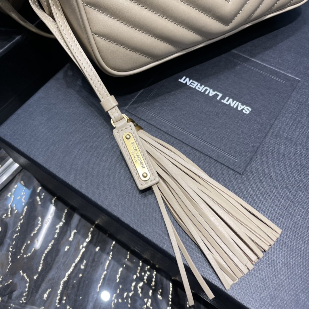 Saint Laurent Lou Camera Bag Beige With Gold Toned Hardware For Women 9in/23cm YSL 612544DV7072721