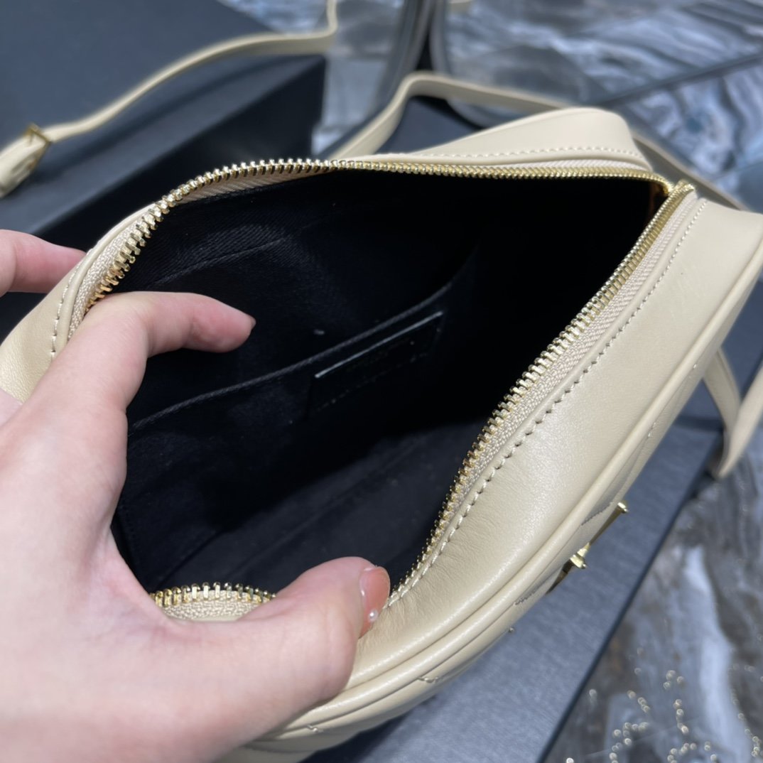 Saint Laurent Lou Camera Bag Beige With Gold Toned Hardware For Women 9in/23cm YSL 612544DV7072721