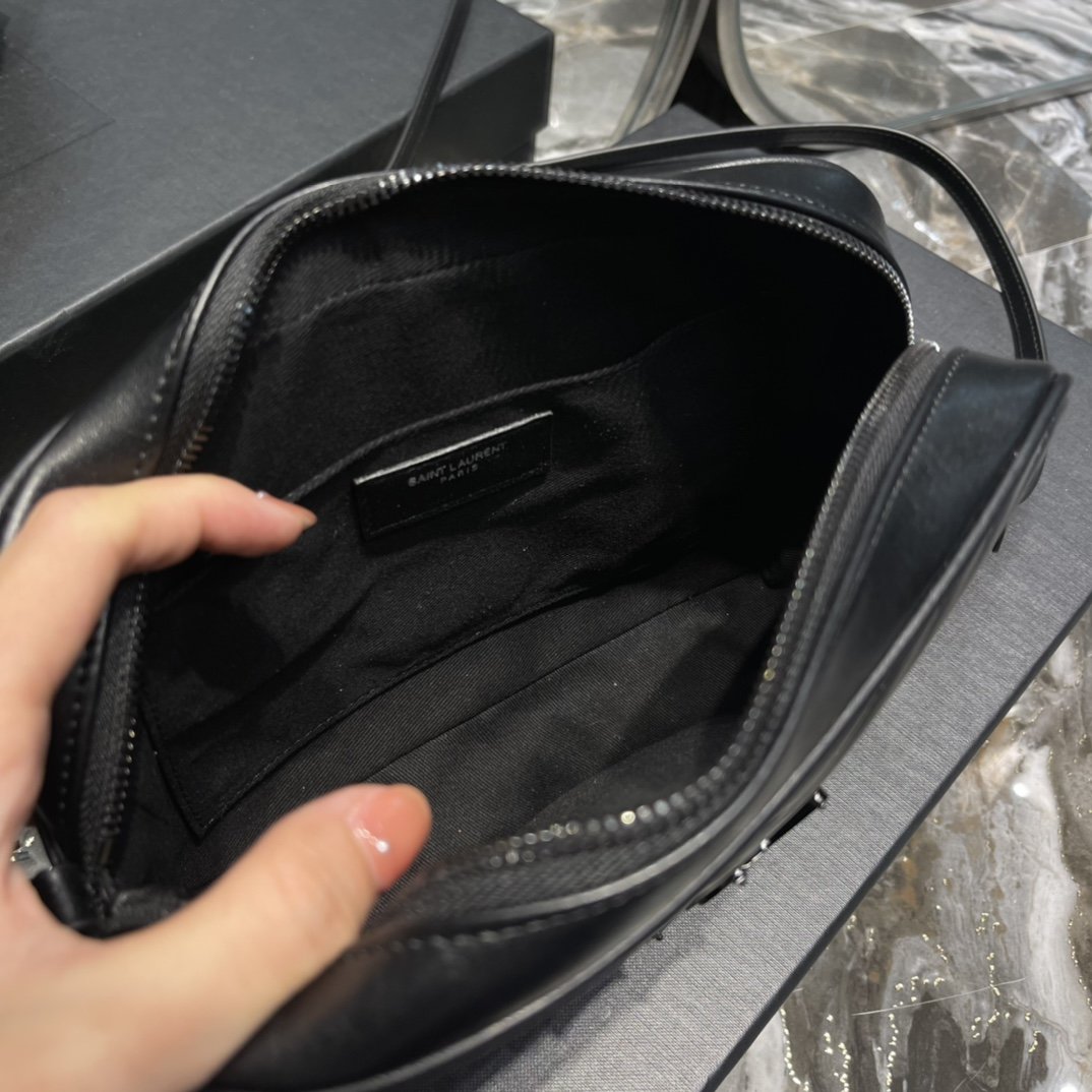 Saint Laurent Lou Camera Bag Black With Metal Hardware For Women 9in/23cm YSL 612544DV7081000