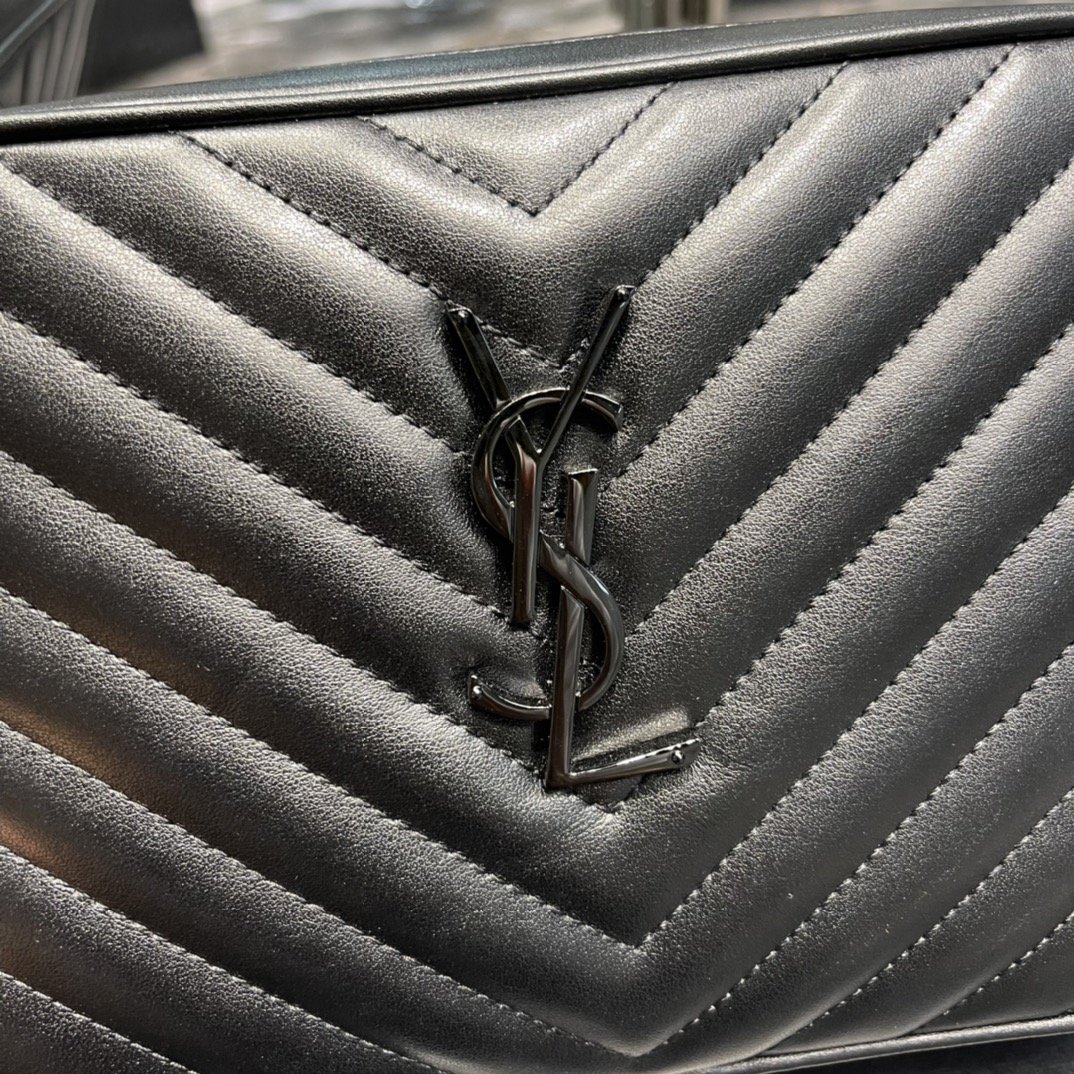 Saint Laurent Lou Camera Bag Black With Metal Hardware For Women 9in/23cm YSL 612544DV7081000