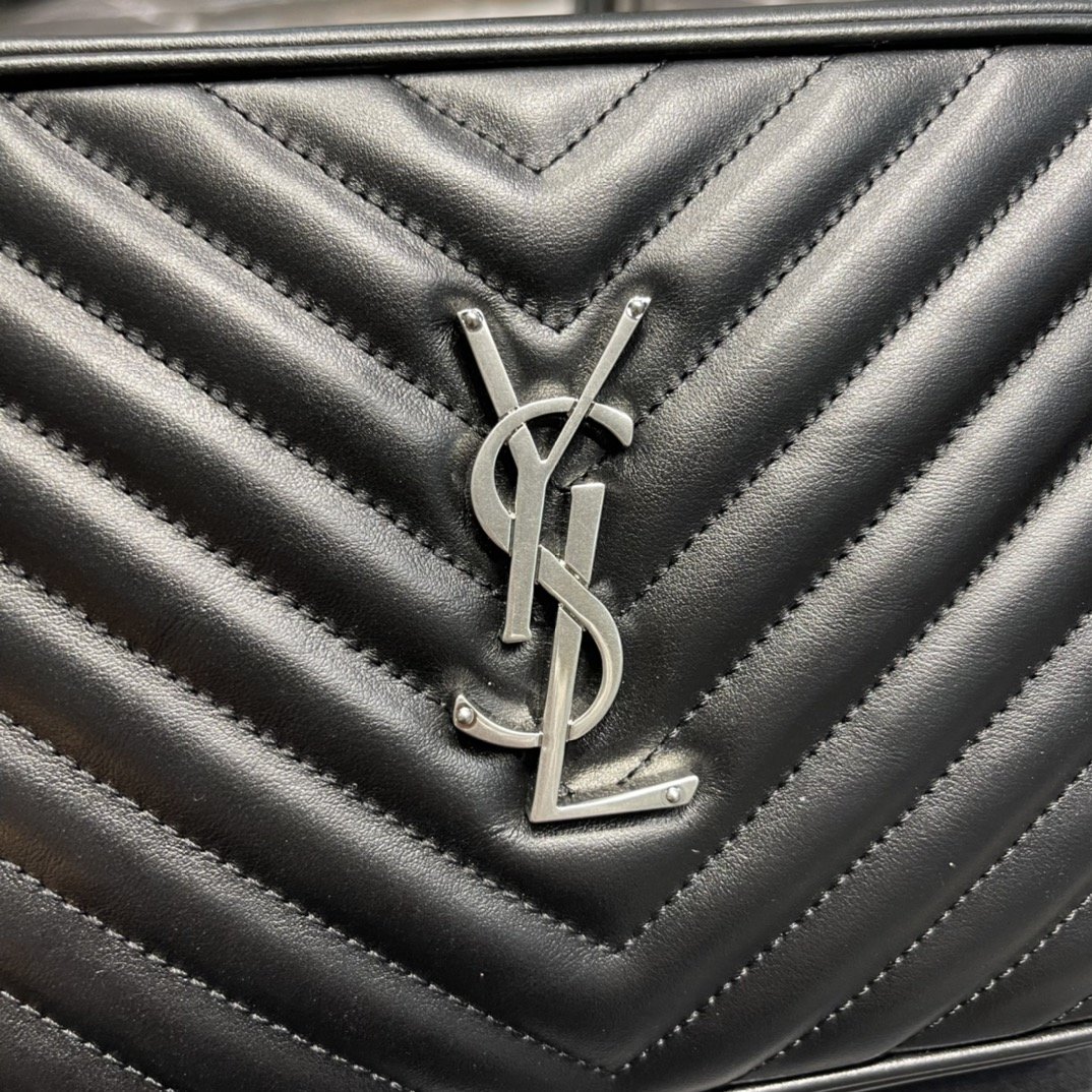 Saint Laurent Lou Camera Bag Black With Silver Toned Hardware For Women 9in/23cm YSL 612544DV7041000