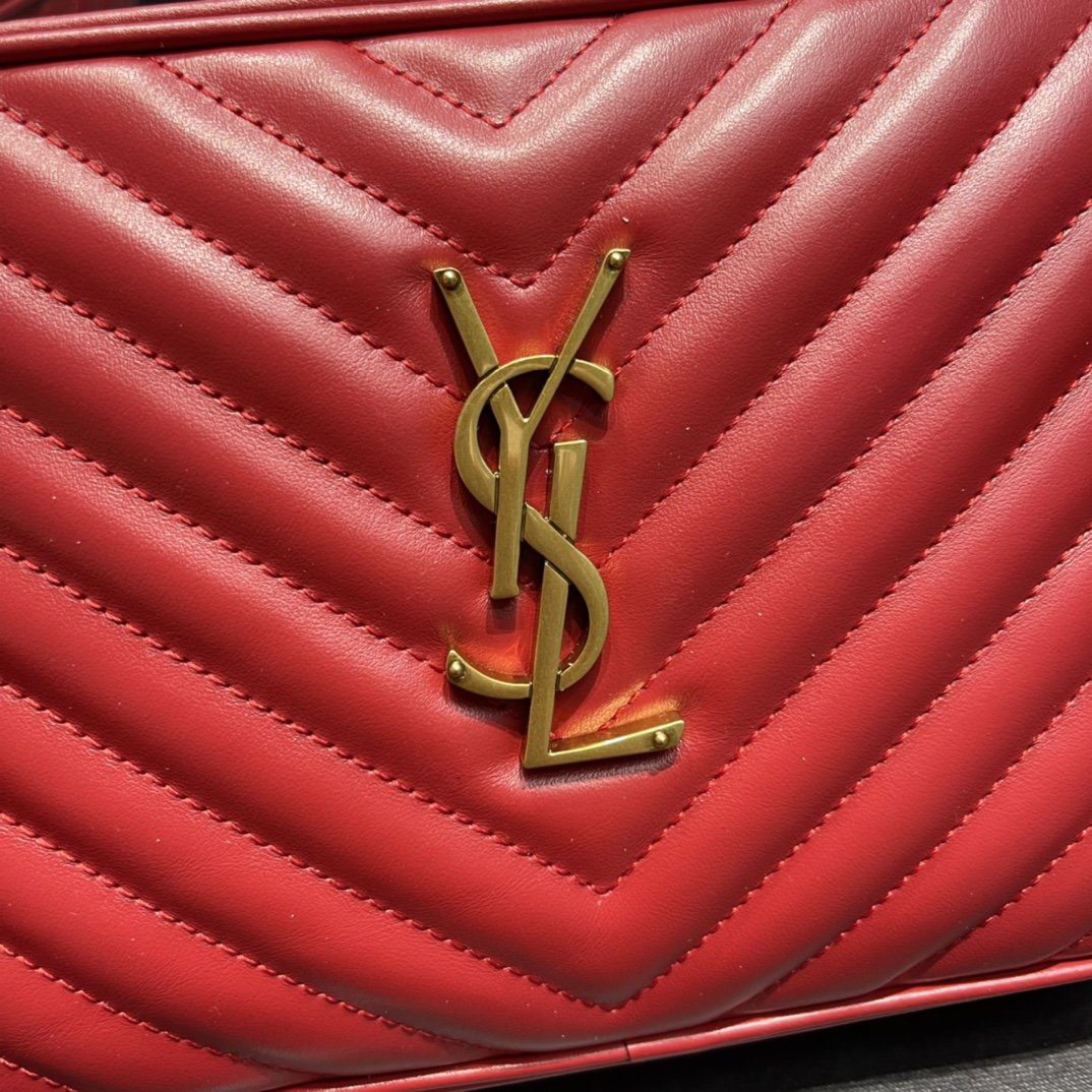 Saint Laurent Lou Camera Bag Red With Gold Toned Hardware For Women 9in/23cm YSL 612544DV7076008