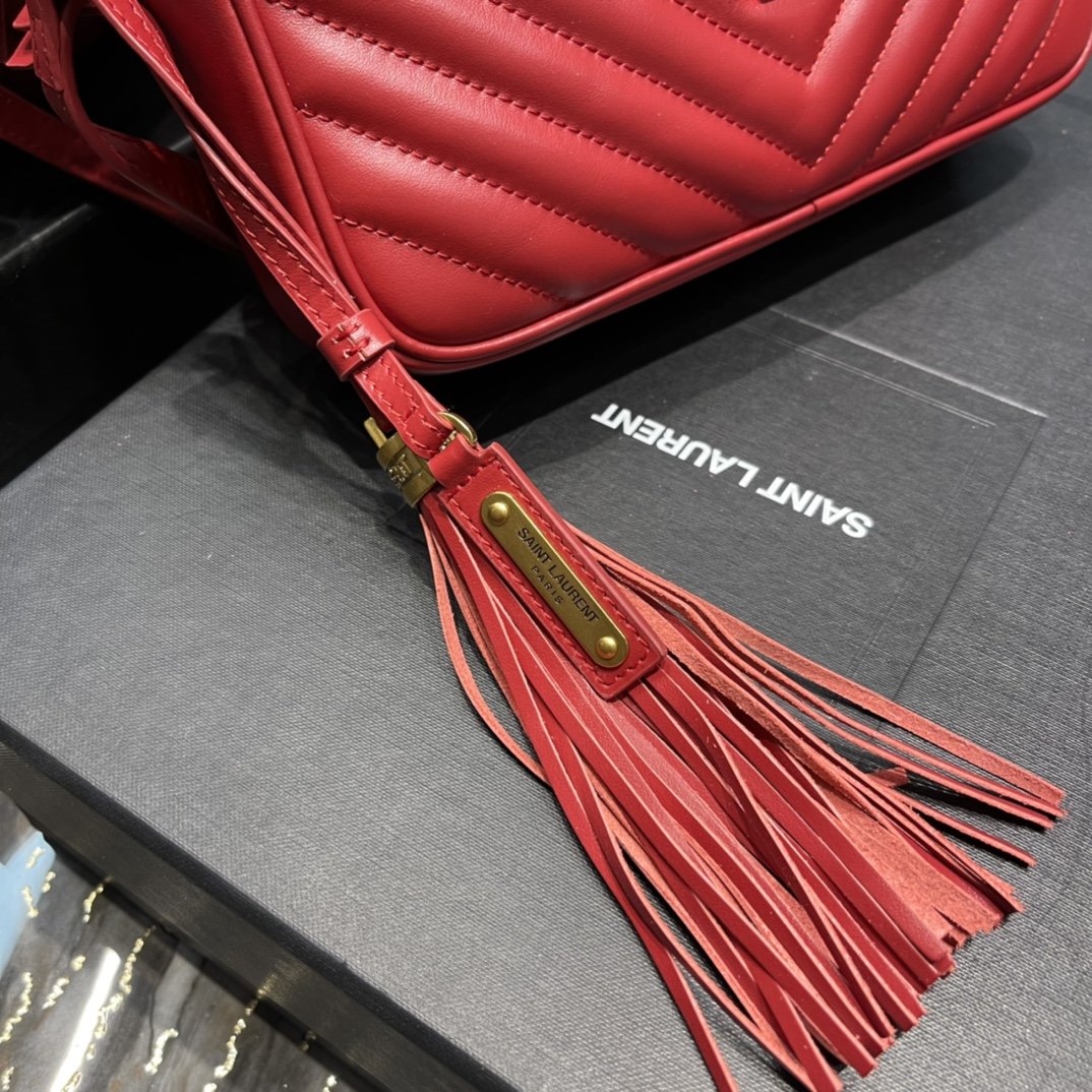 Saint Laurent Lou Camera Bag Red With Gold Toned Hardware For Women 9in/23cm YSL 612544DV7076008
