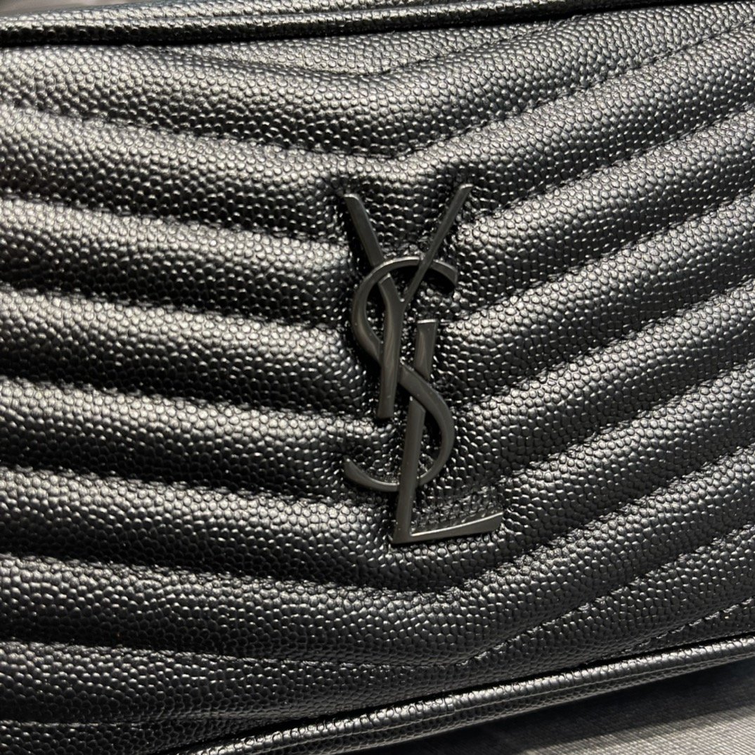 Saint Laurent Lou Mini Bag Black In Quilted Grain De Poudre With Metal Toned Hardware For Women 7.4in/19cm YSl 6125791GF081000