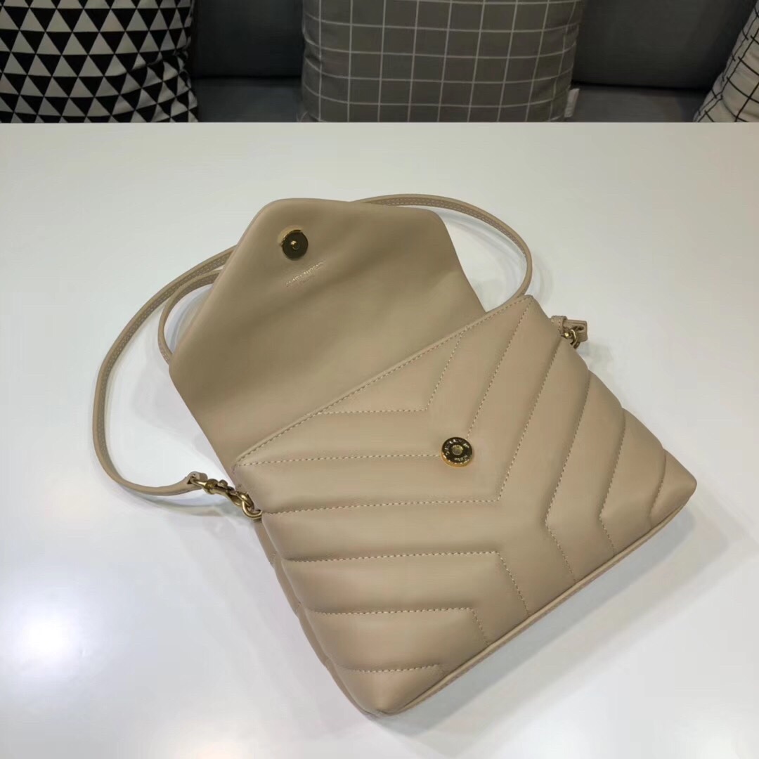 Saint Laurent Loulou Mini Shoulder Bag Beige For Women 7in/18cm YSL