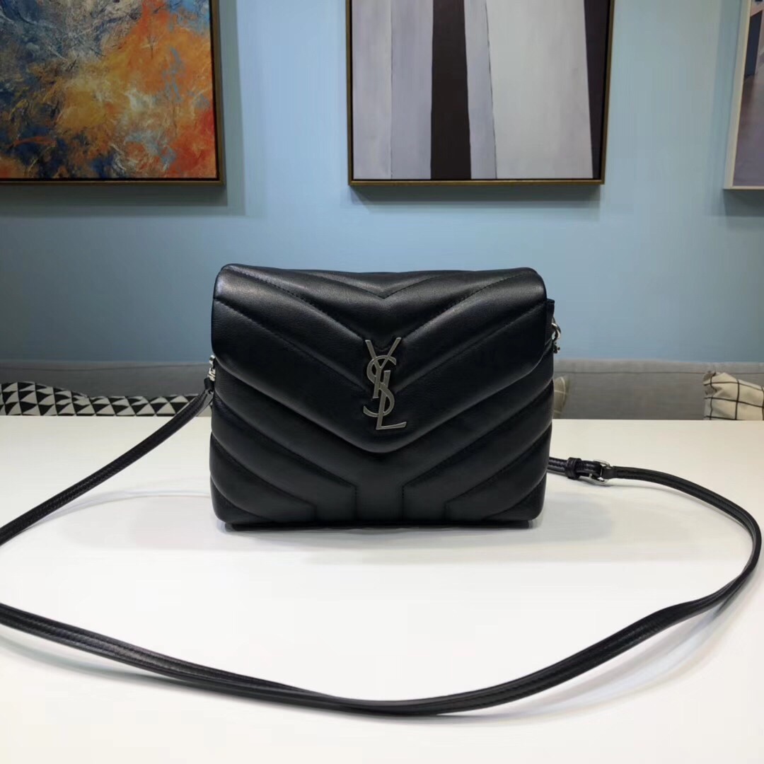 Saint Laurent Loulou Mini Shoulder Bag Black For Women 7in/18cm YSL