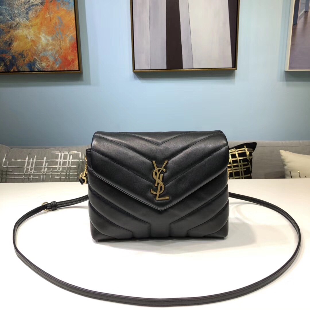 Saint Laurent Loulou Mini Shoulder Bag Black For Women 7in/18cm YSL