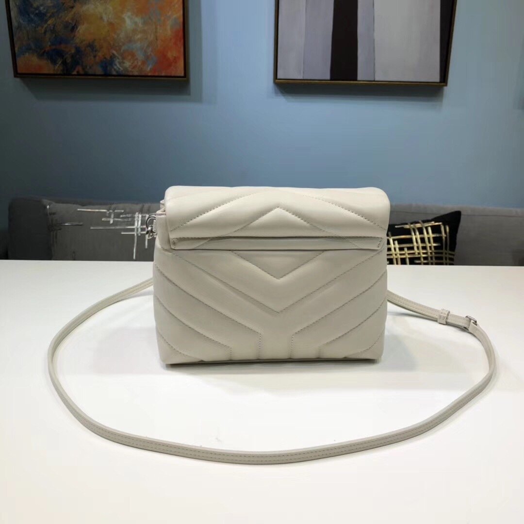 Saint Laurent Loulou Mini Shoulder Bag White For Women 7in/18cm YSL